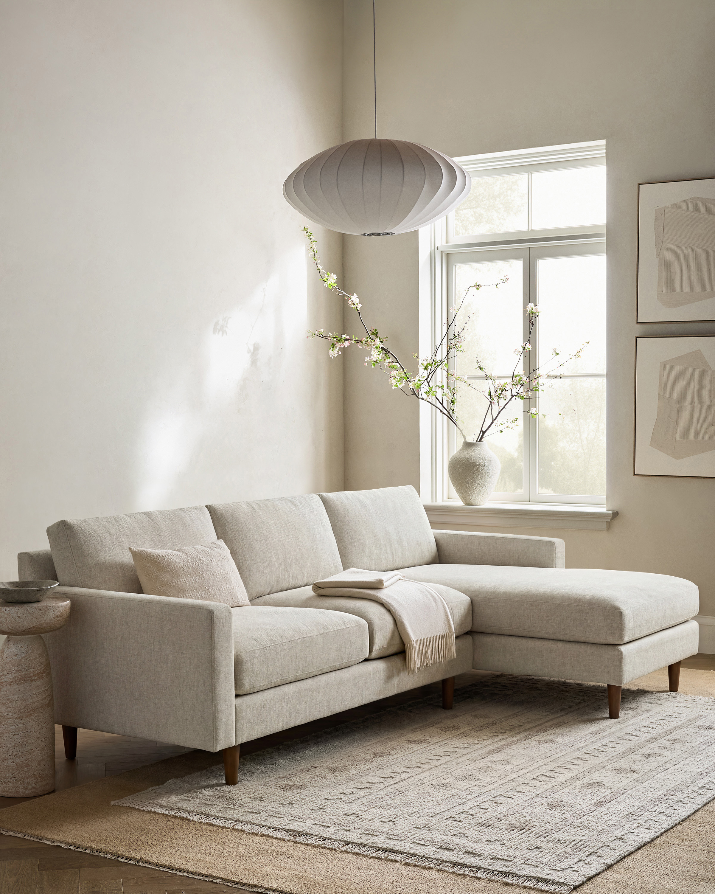 Atlas Midcentury Chaise Sectional in Performance Basketweave 3
