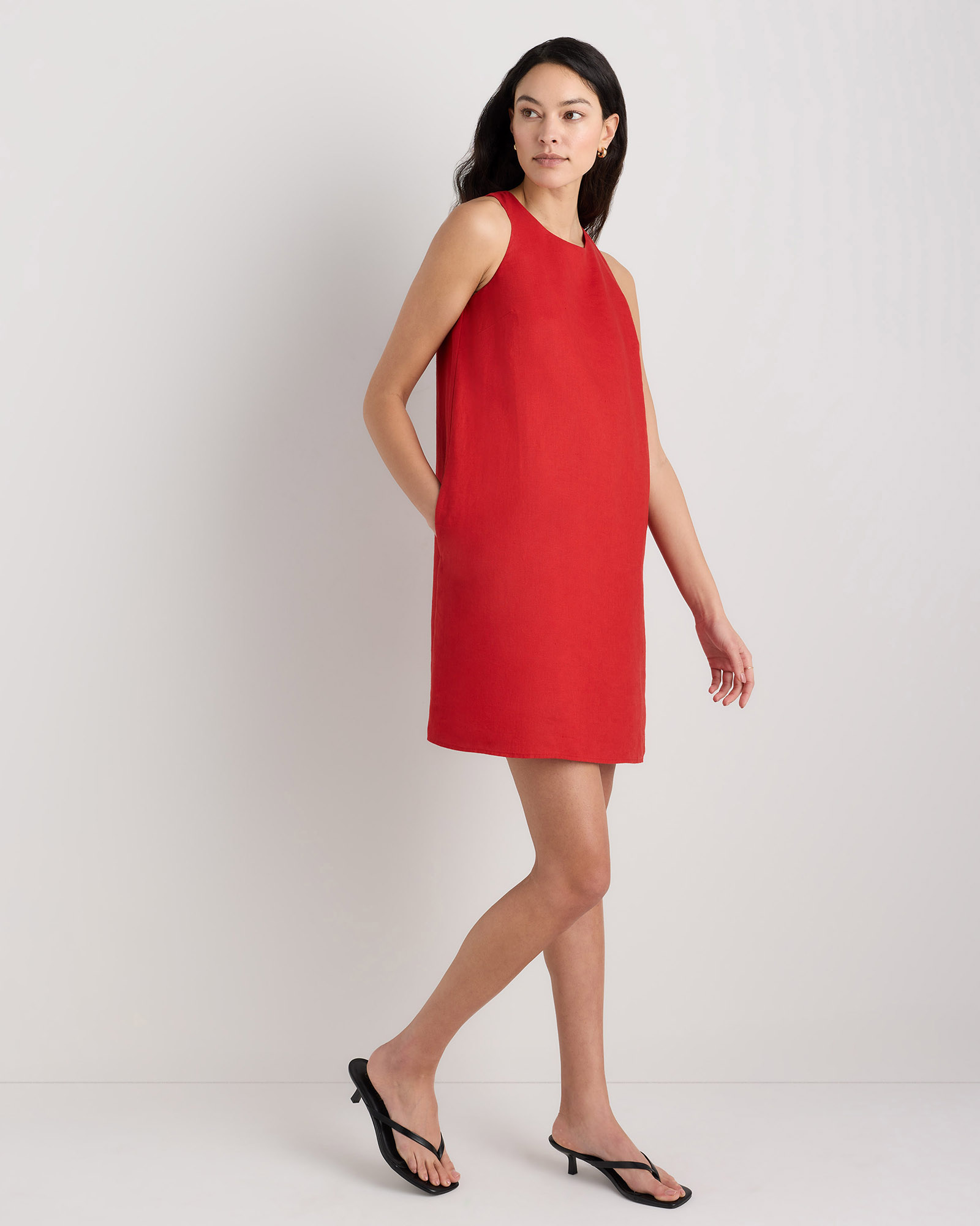 petite linen mini dress Natural Petite Linen Look Rig Detail Mini Dress