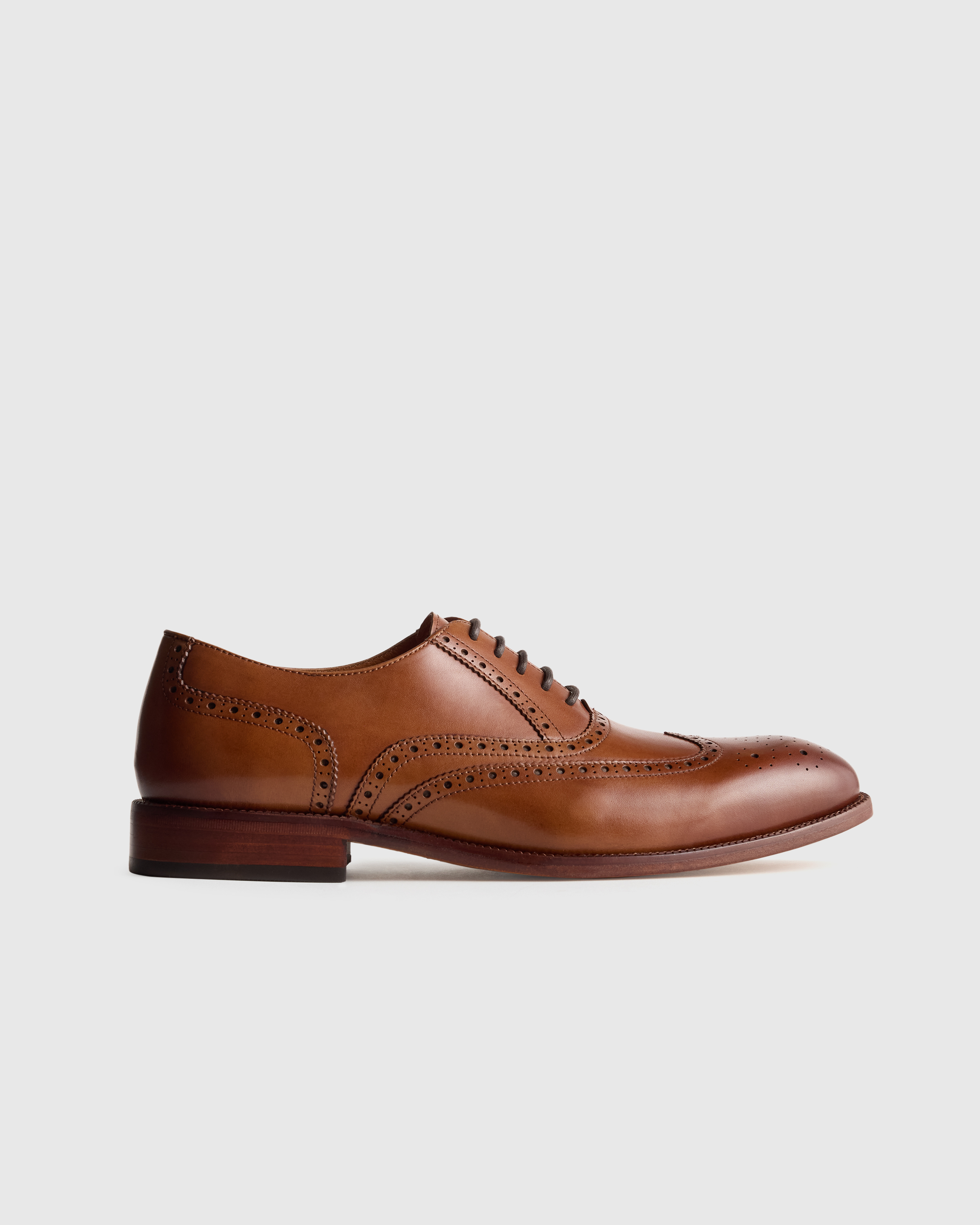 Tobacco Italian Leather Wingtip Oxford