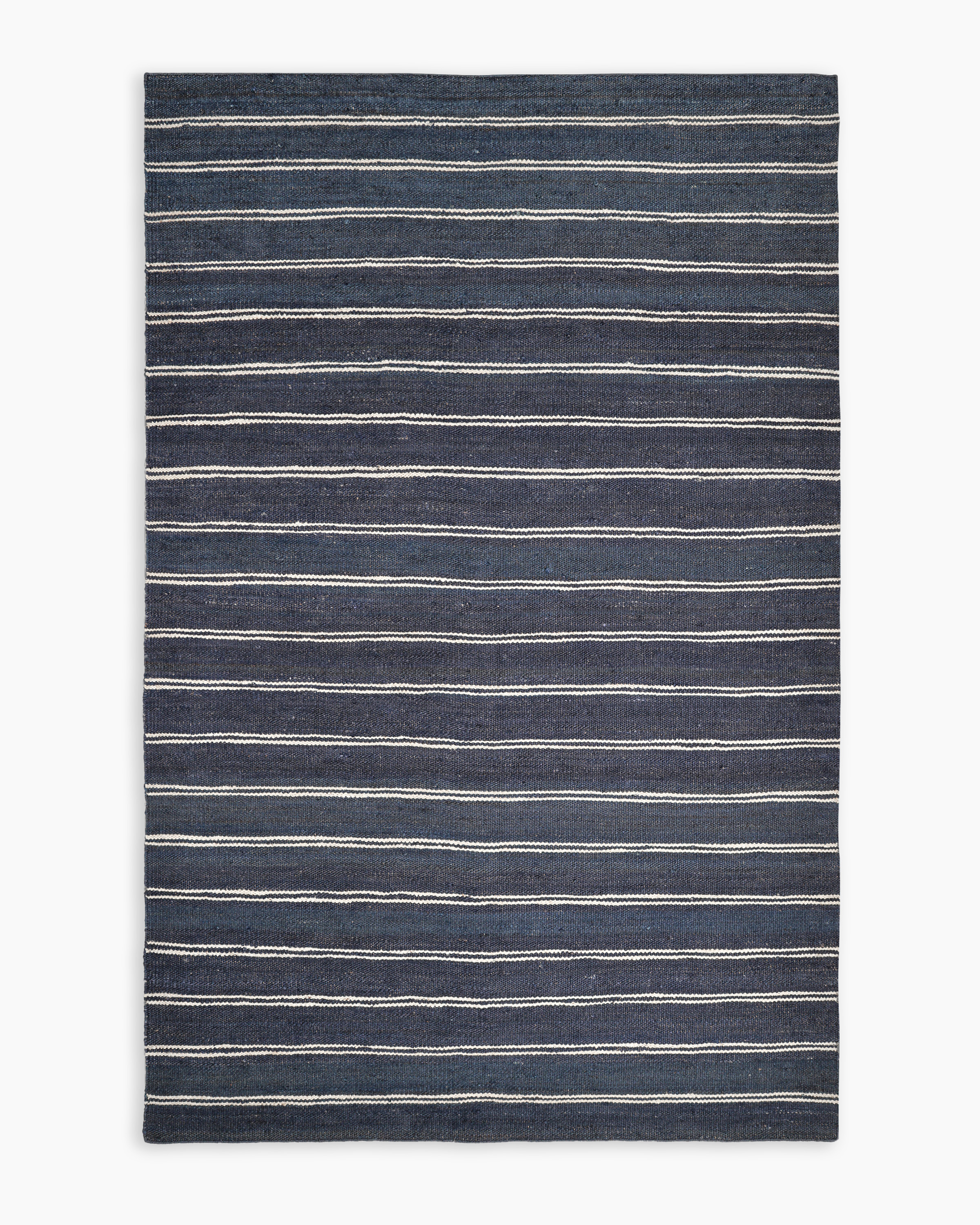 Navy Rain Handwoven Jute Rug