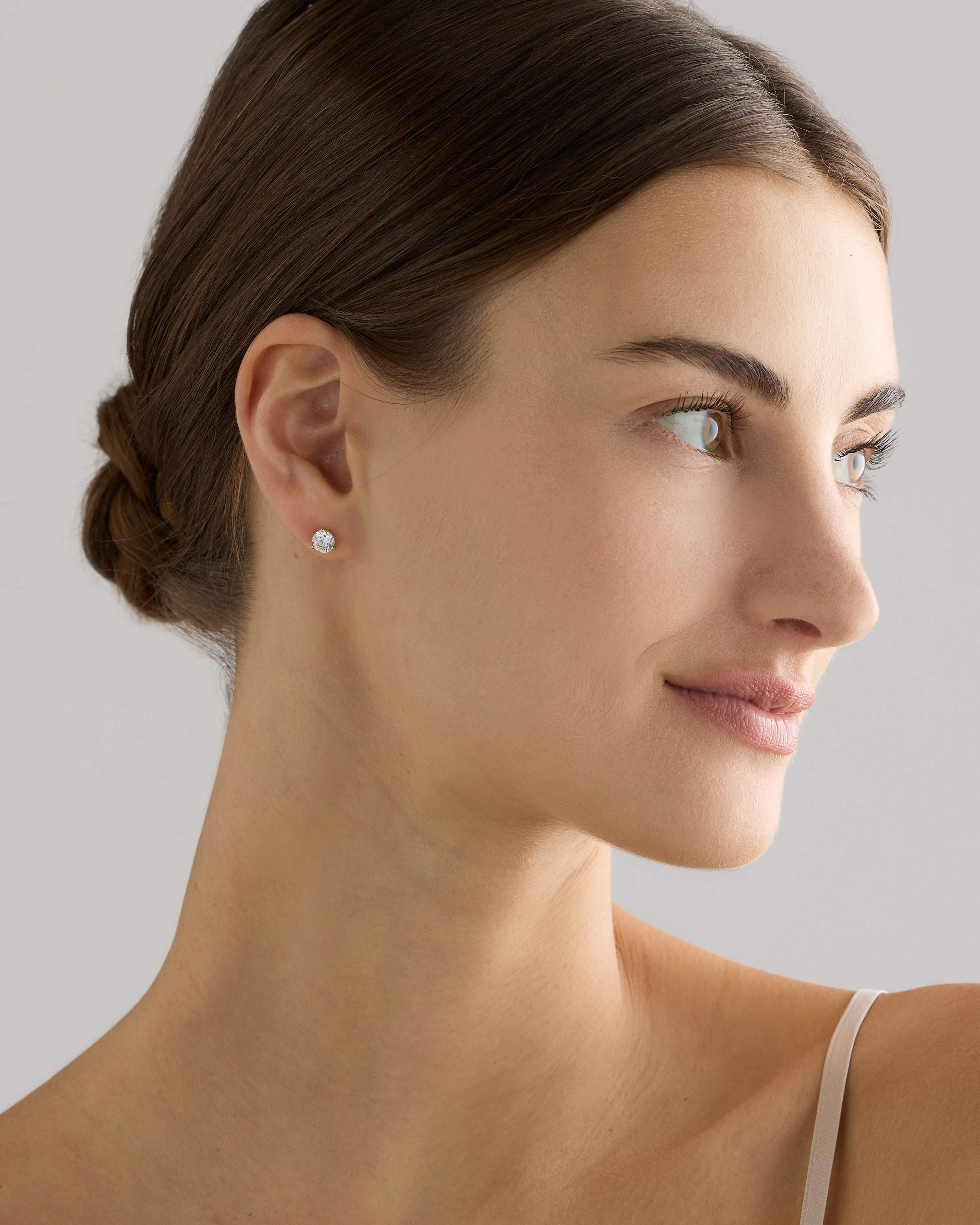 14K Gold Lab Grown Diamond Martini Studs - 1.5ctw - thumbnail 4