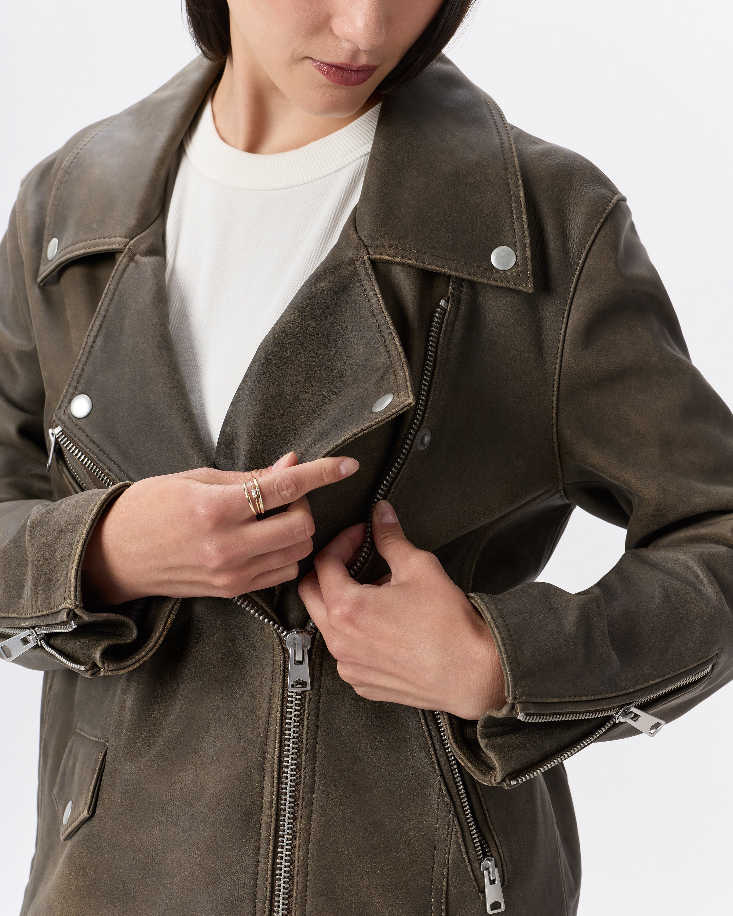 100% Leather Oversized Biker Jacket