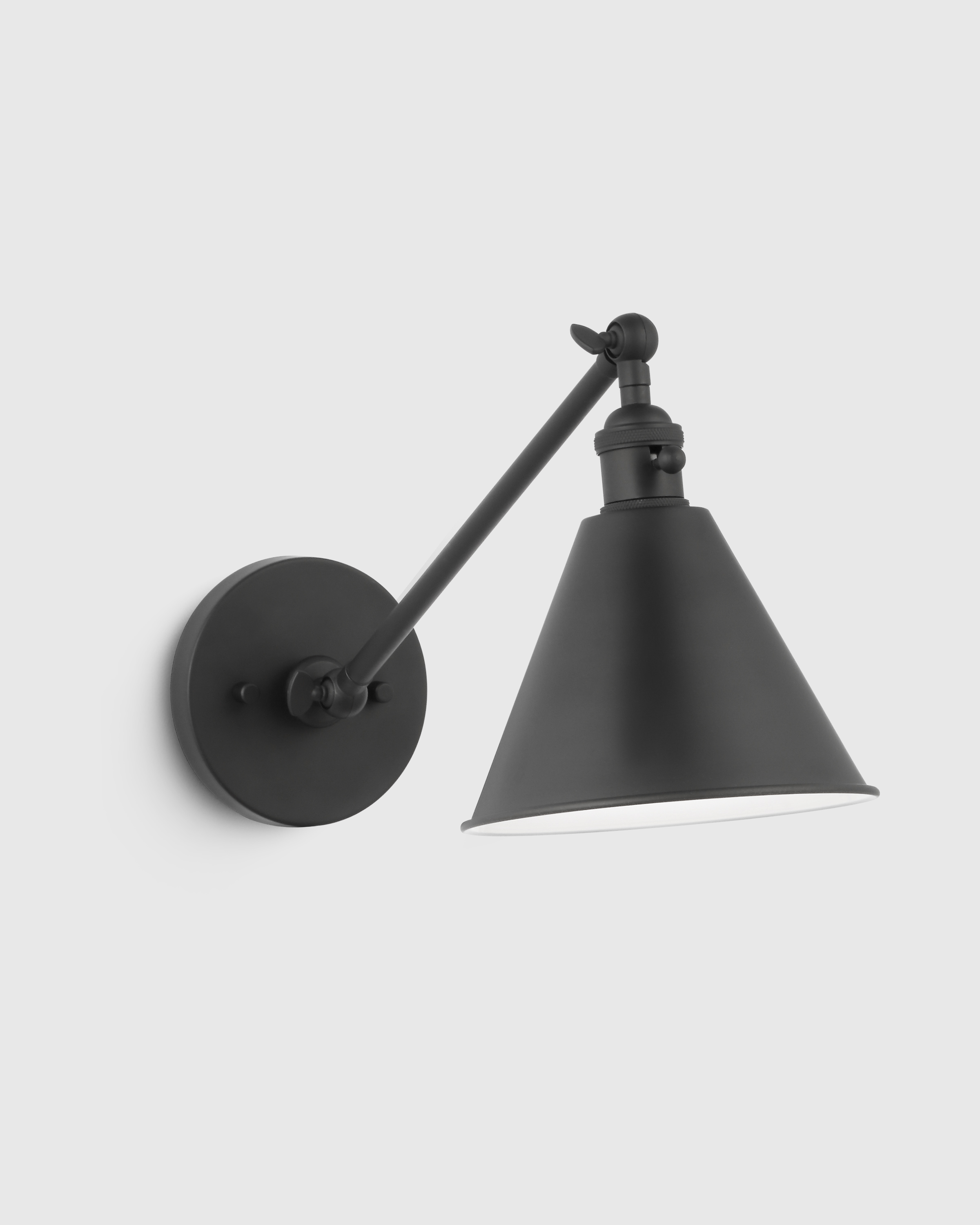 Black Articulating Single Arm Steel Wall Sconce