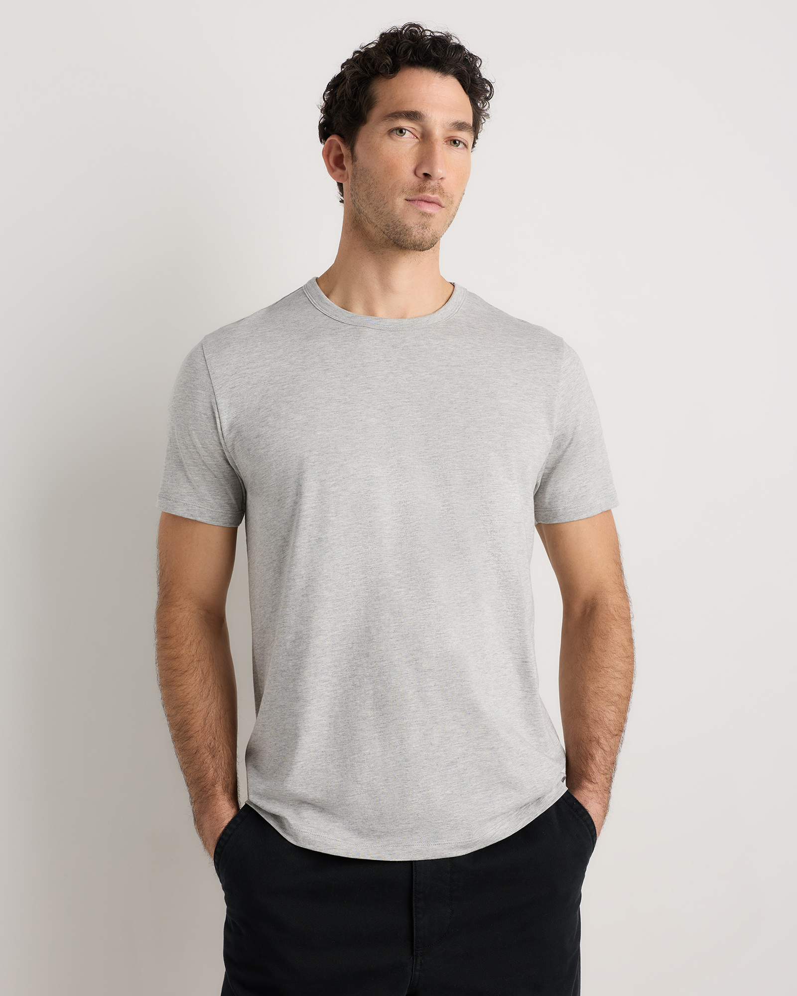 Heather Grey 100% Pima Cotton Luxe Touch Tee