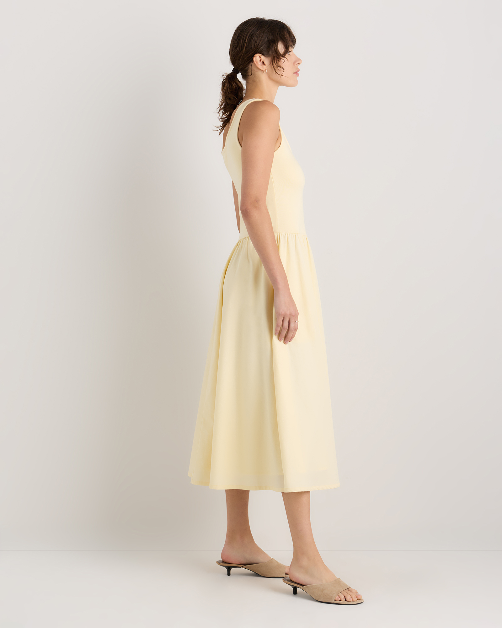 Cotton Mixed Media Tank Dress