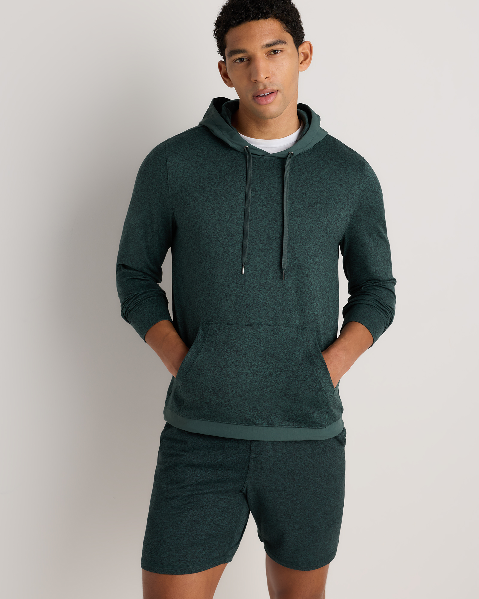 Heather Green Flowknit Performance Hybrid Pullover Hoodie