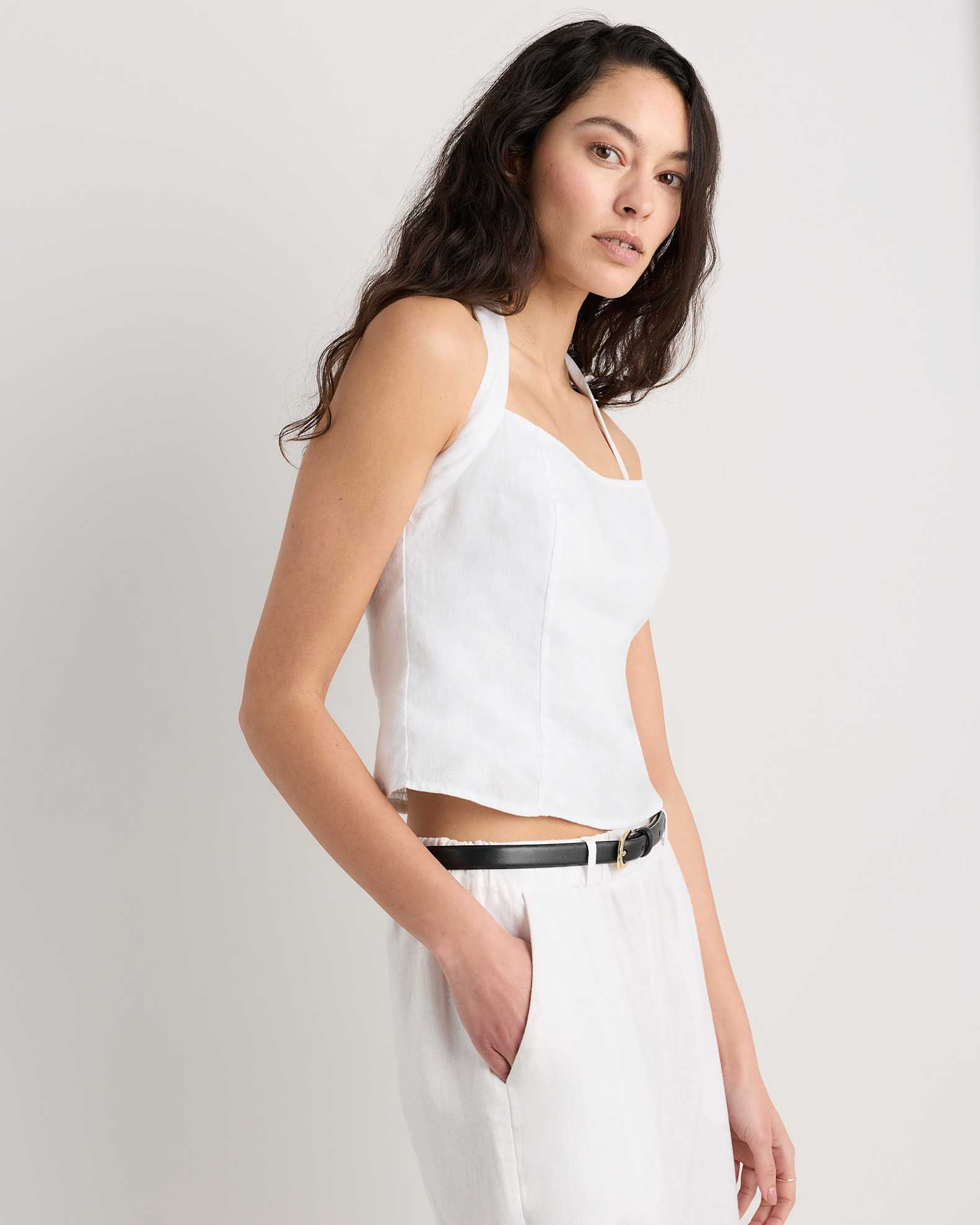 100% European Linen Tank