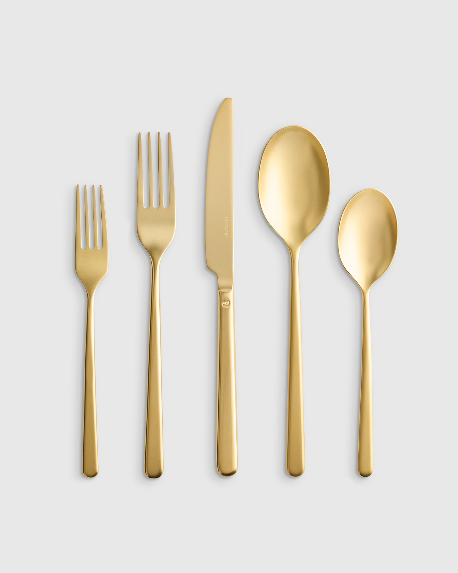 Brushed Gold Gia Minimalist 20 Piece Flatware Set