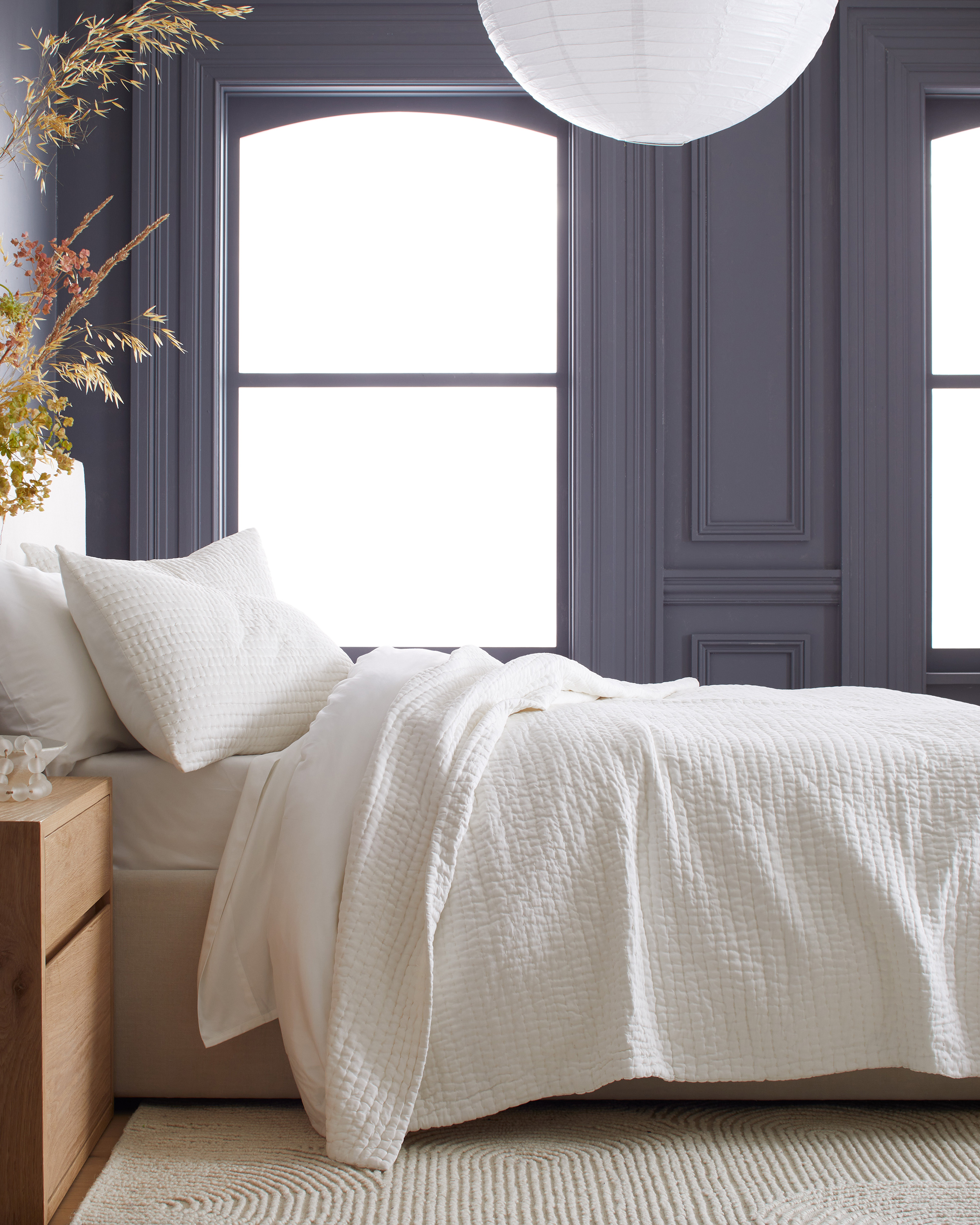 Ivory Silk Pick Stitch Quilt