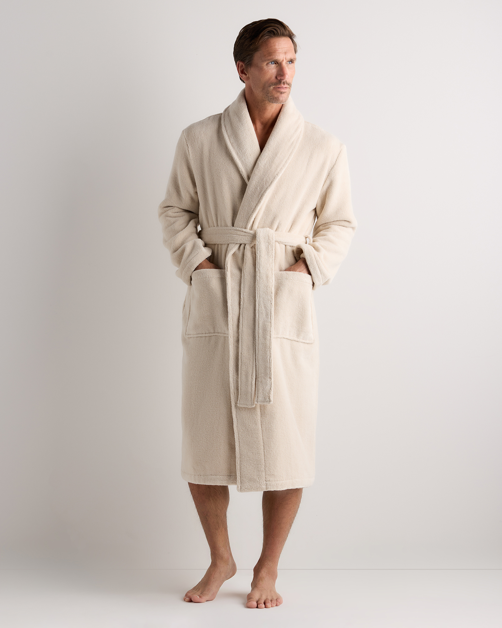 Turkish Cotton Terry Robe, S, Birch