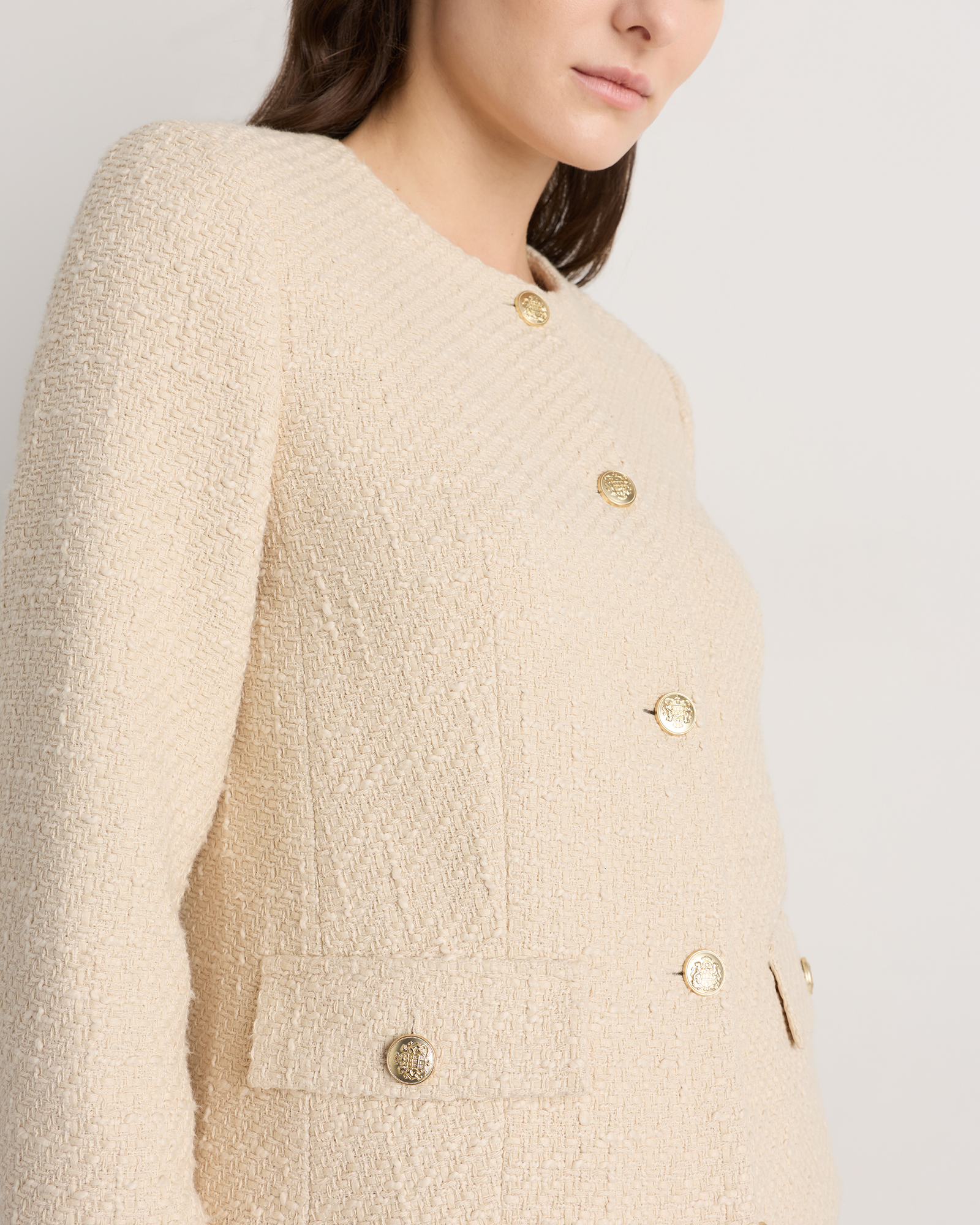 ounce / Angorat tweed jacket ベージュ Tonal Neutral Tweed Jacket | Chico's