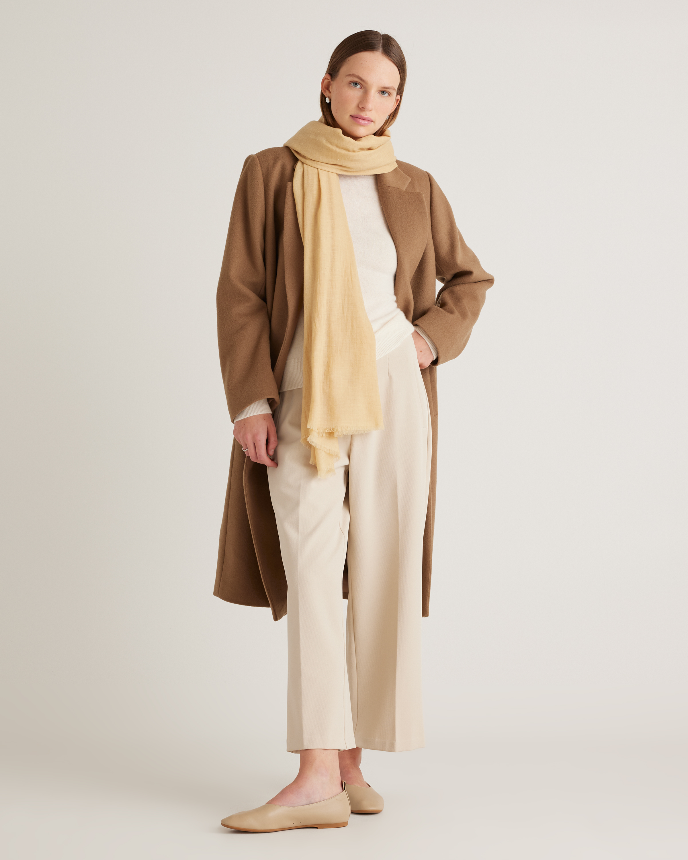 Featherweight Cashmere Silk Frayed Edge Scarf