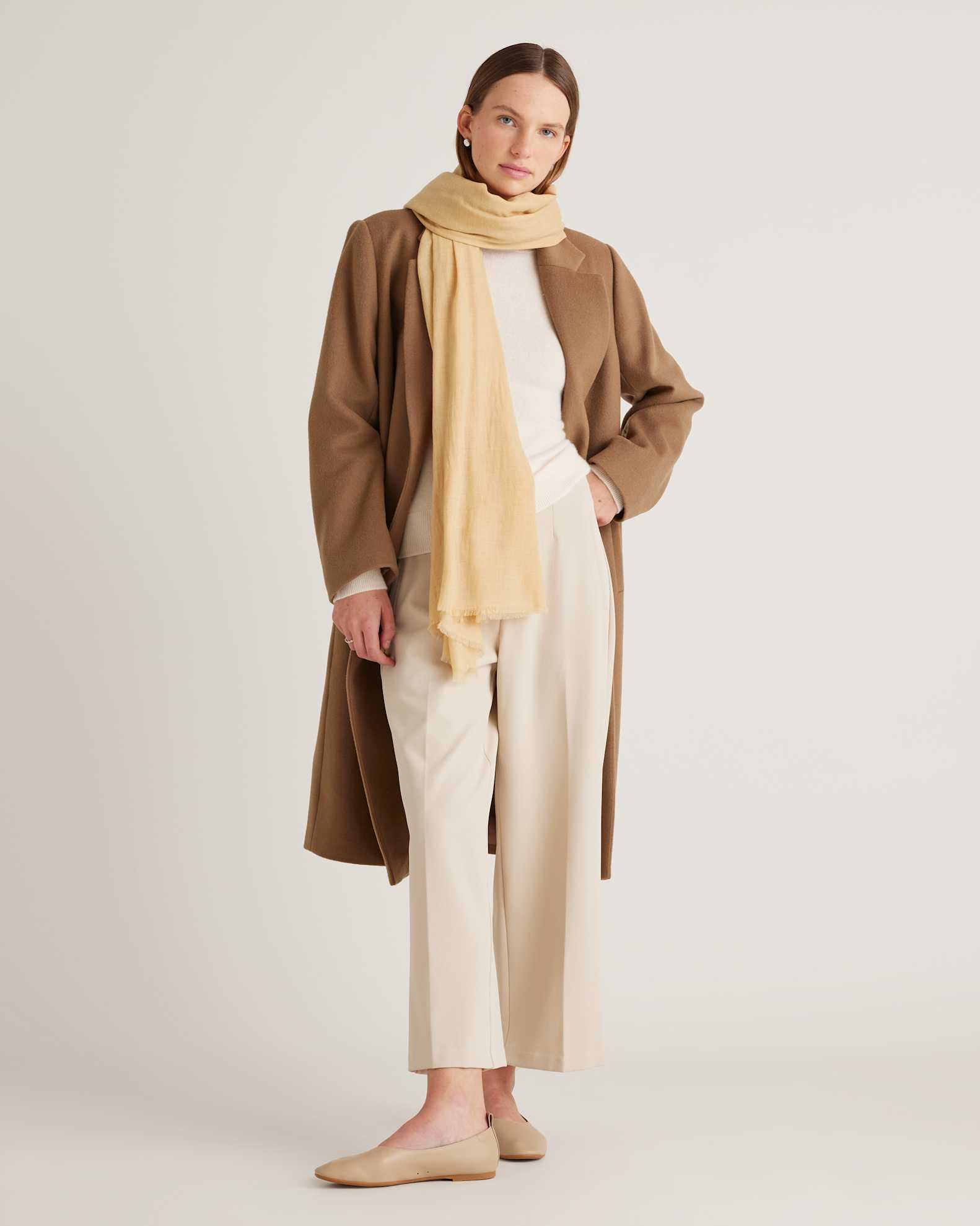 Featherweight Cashmere Silk Frayed Edge Scarf