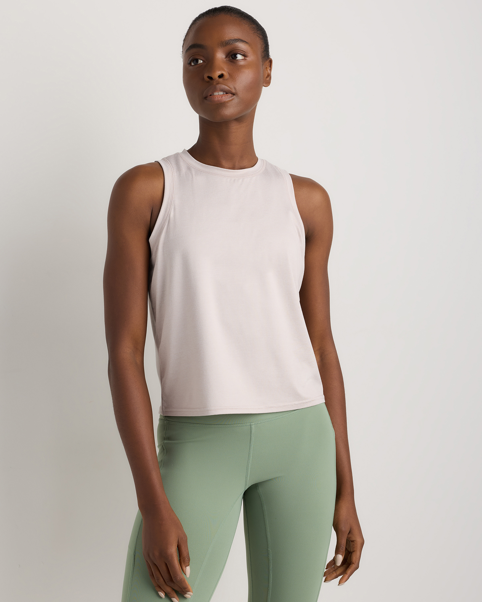 Heather Granite Grey Flowknit Breeze High-Neck Tank