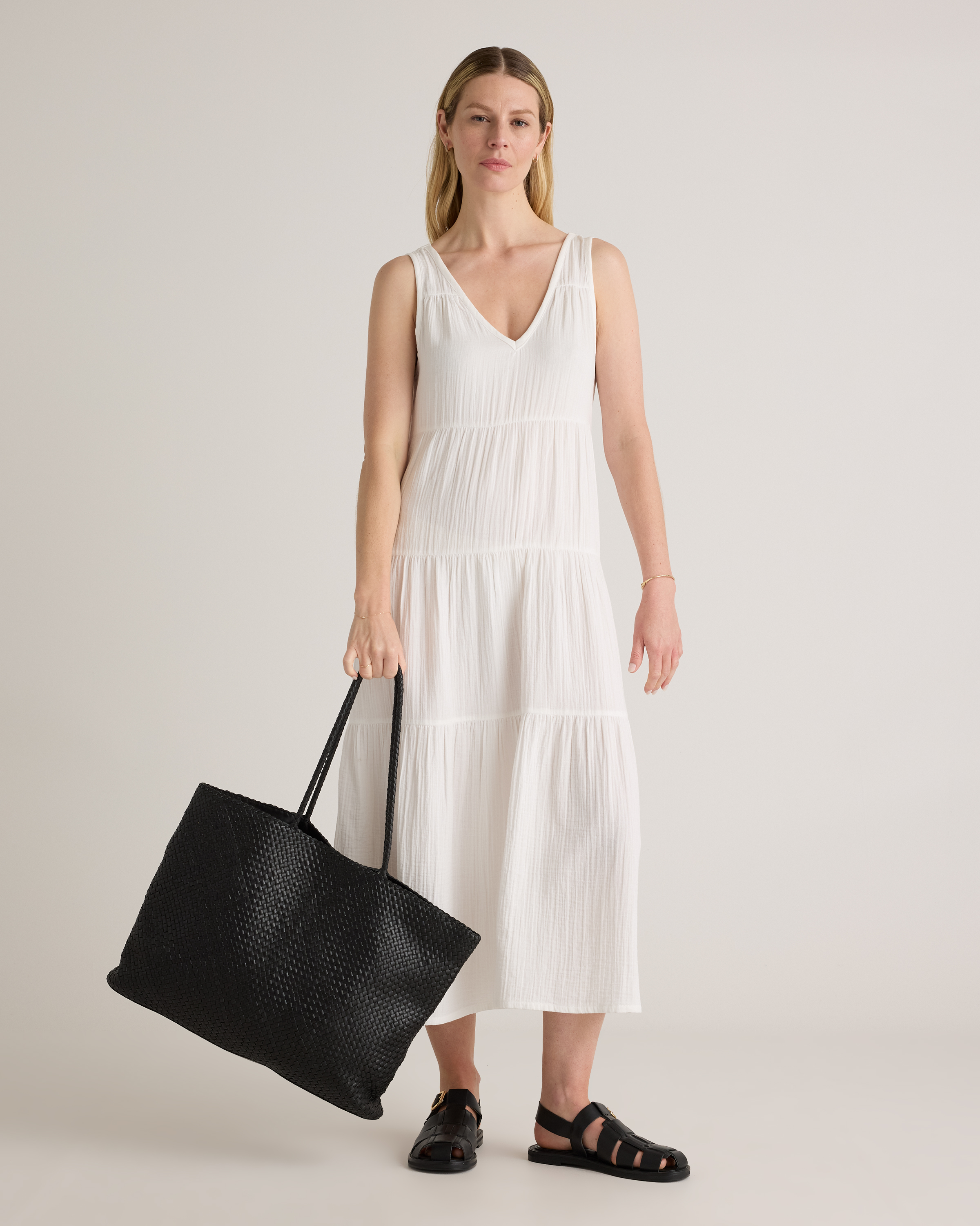 white christmas dresses Earthy Boho Raw Crinkled Organic Cotton Gauze Tiered Maxi Skirt – Isla  Bohemian main image 1