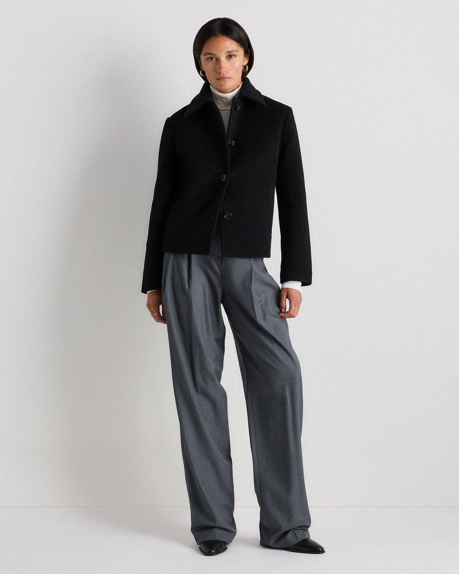 ジャケット・アウター WOOL CASHMERE SHORT COAT Wool Cashmere Short Coat in Black