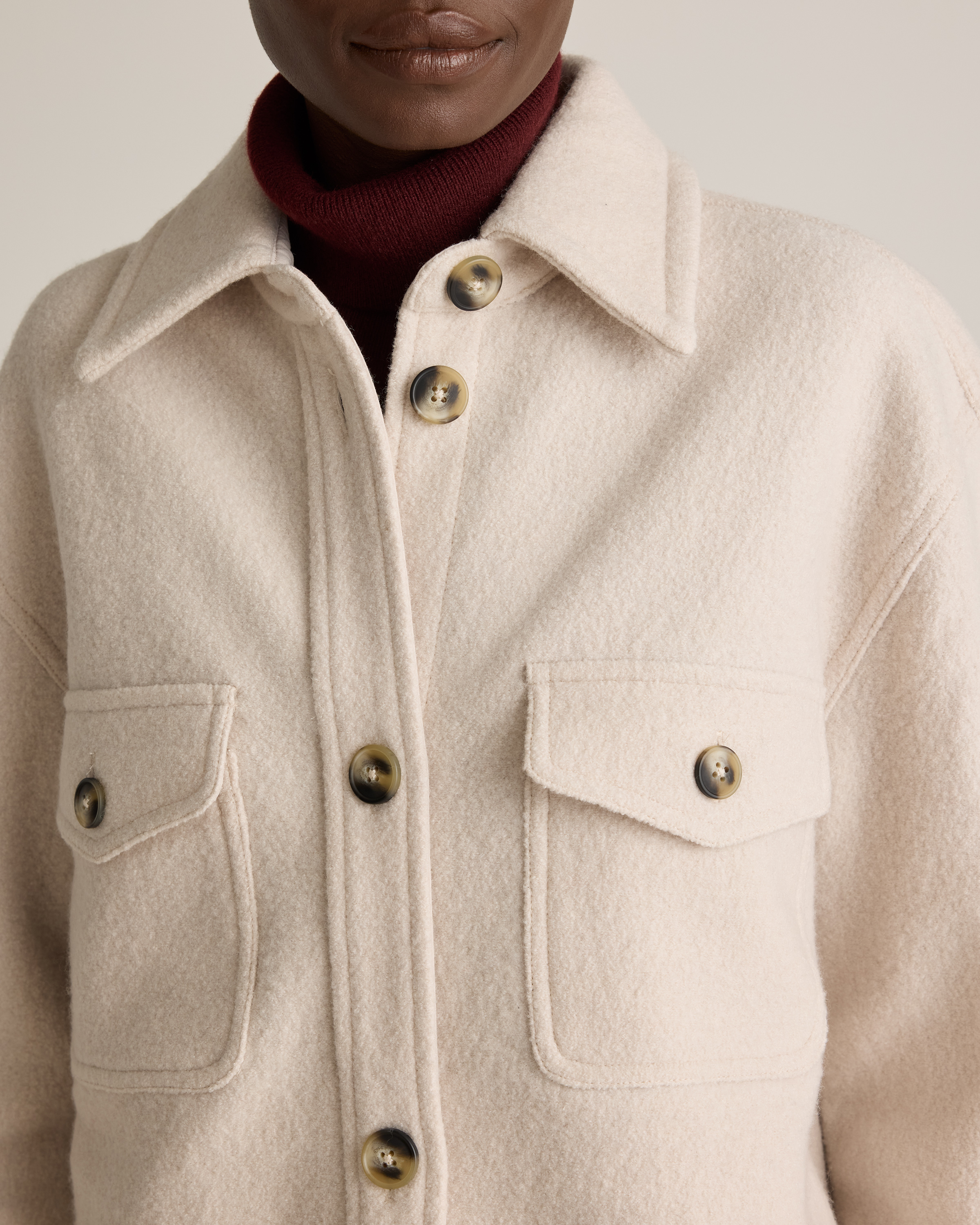 100% Merino Wool Long Shirt Jacket | Quince Canada