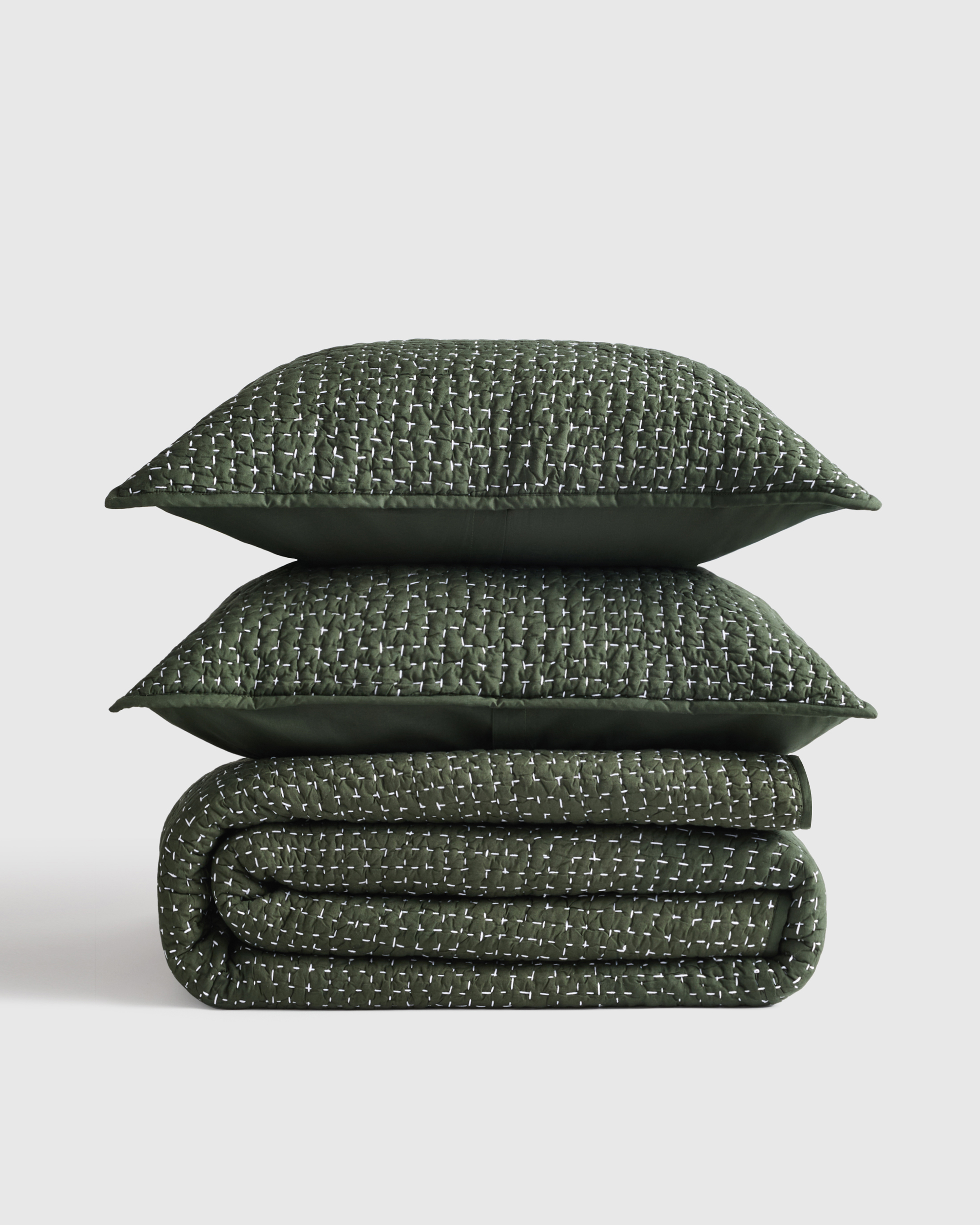 Pine Organic Cotton Hand Stitched Quilt Set