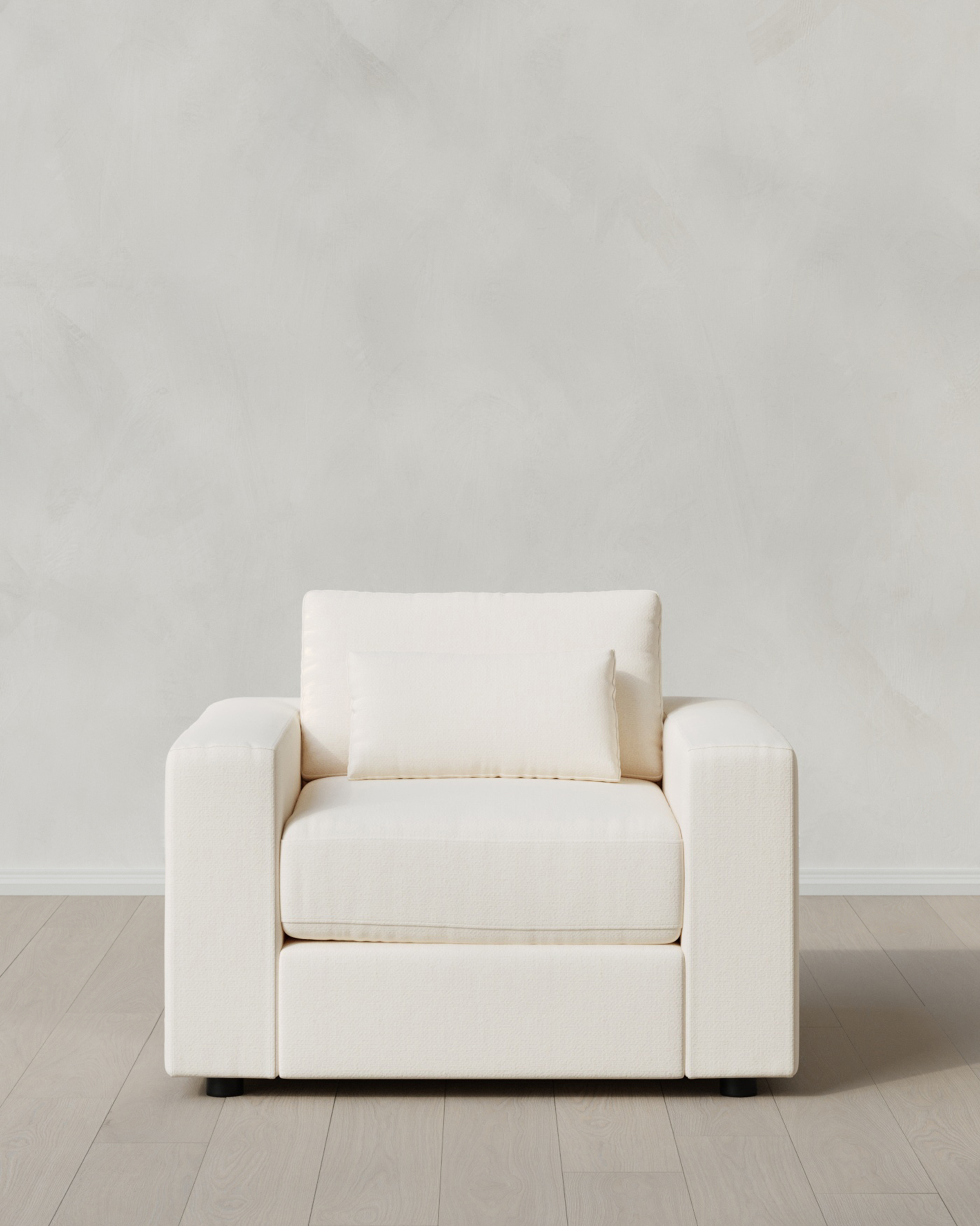 Marshmallow Ashford Deep Seat Chair and a Half in Performance Chenille Linen Blend
