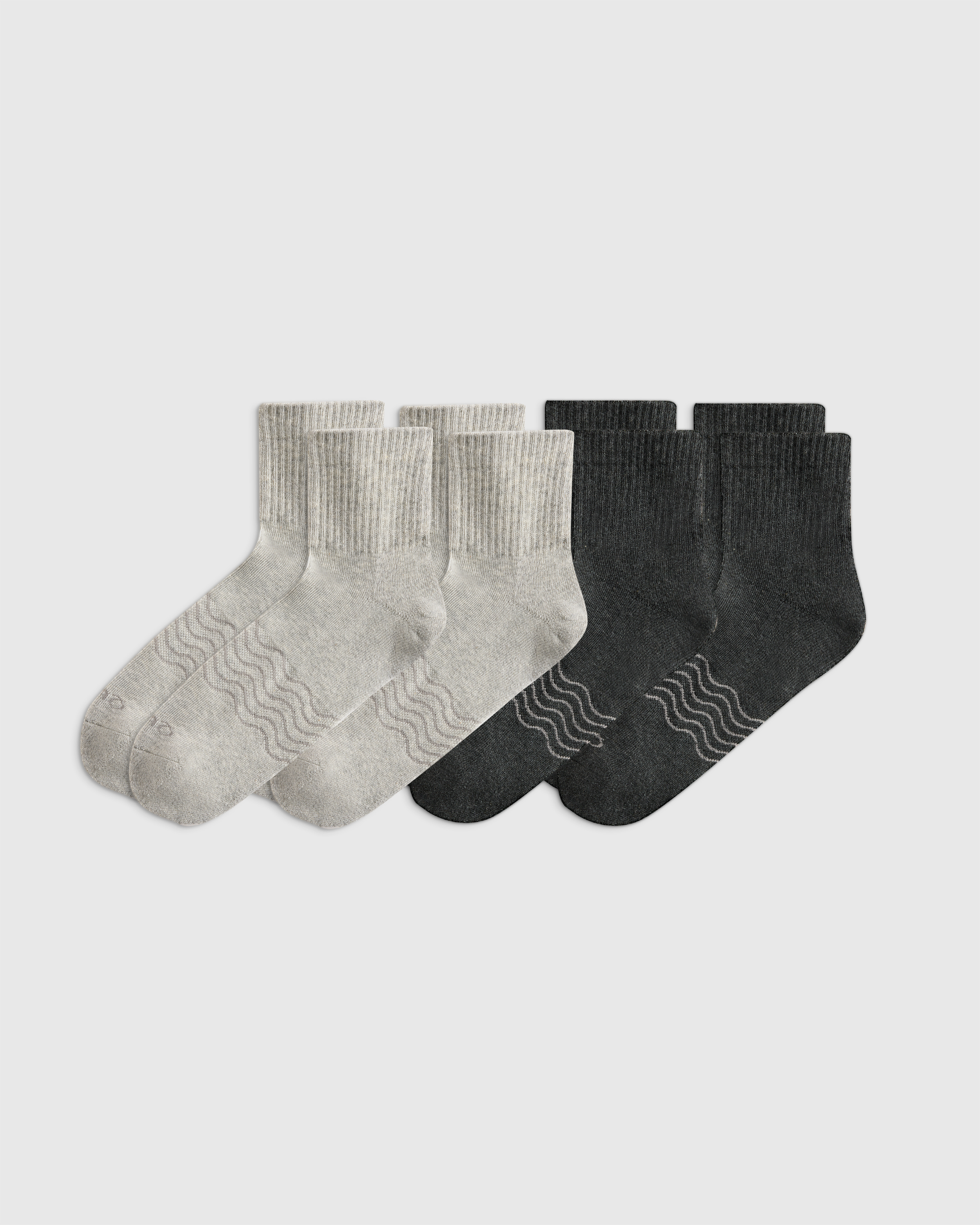 Quince Everyday Cotton Solid Quarter Socks 4-pack In Gray