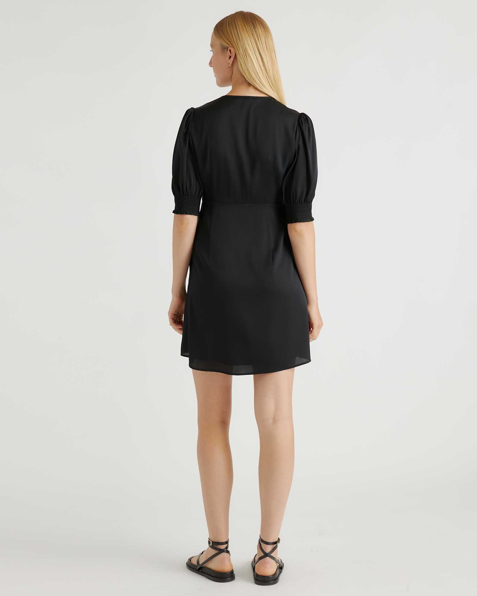 Washable Stretch Silk Puff Sleeve Mini Dress Washable Stretch Silk Puff Sleeve Mini Dress