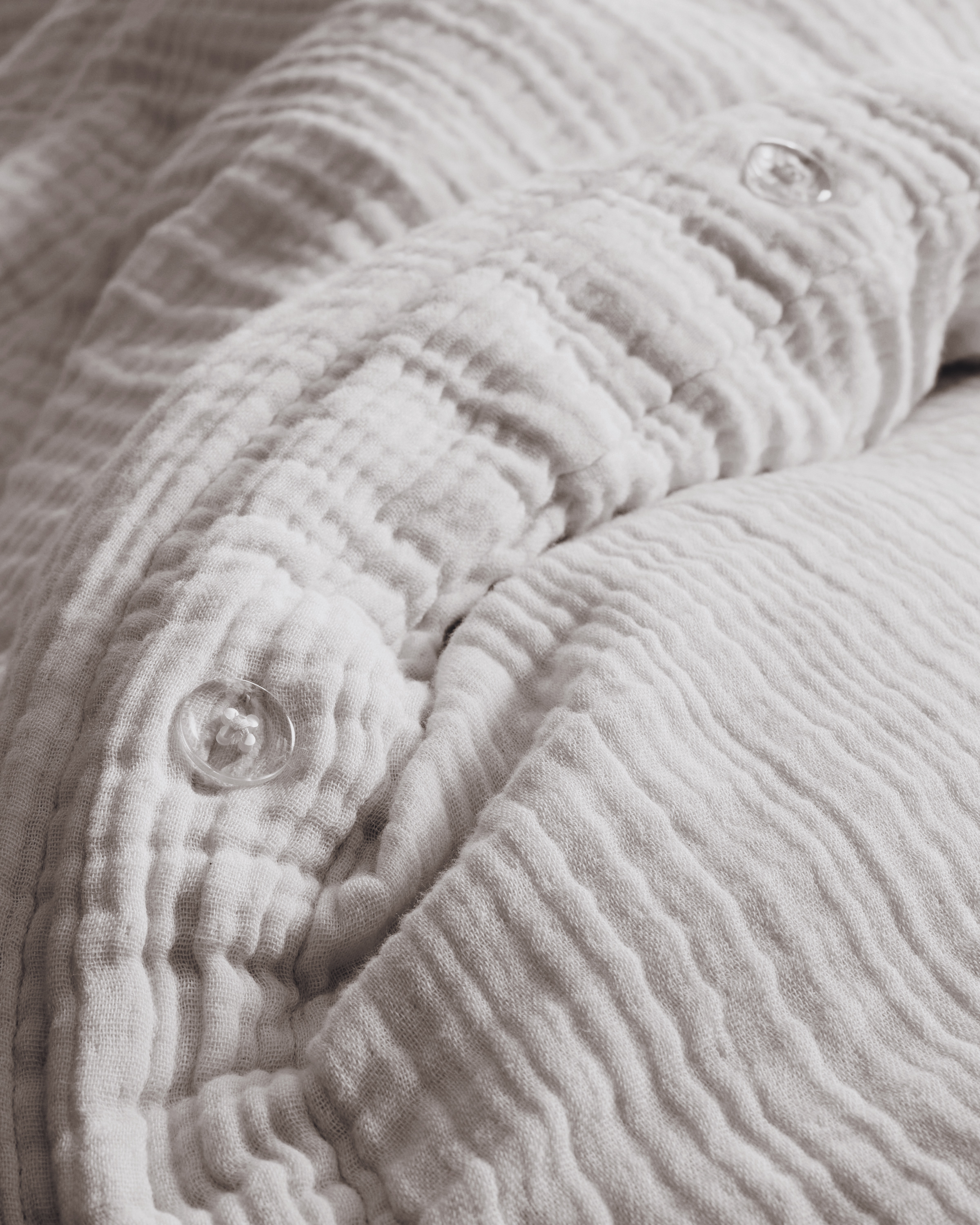 Organic Airy Gauze Duvet Cover Set - Light Grey, King/Cal King
