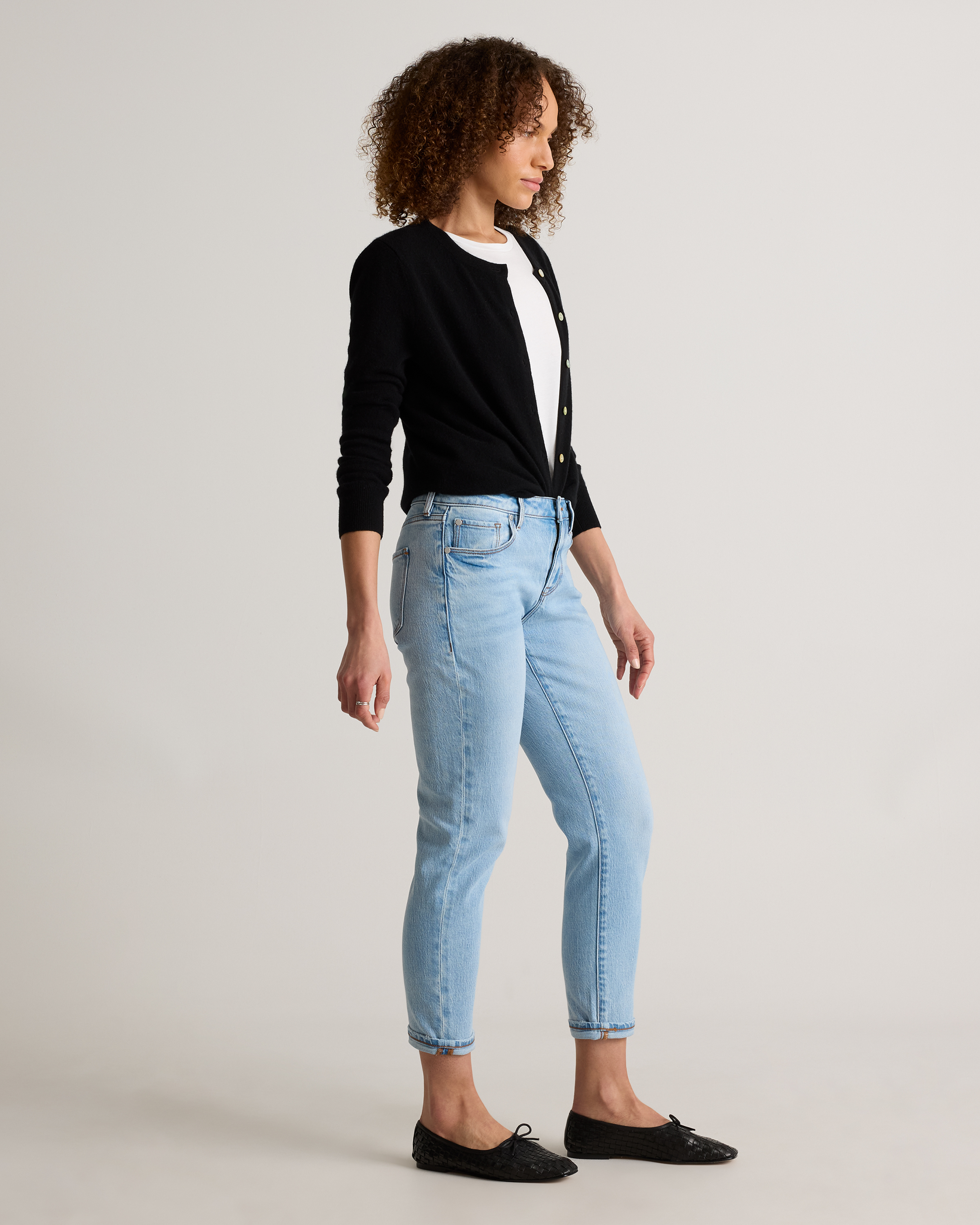 Luna Stretch Slim Boyfriend Jeans in Cool Blue