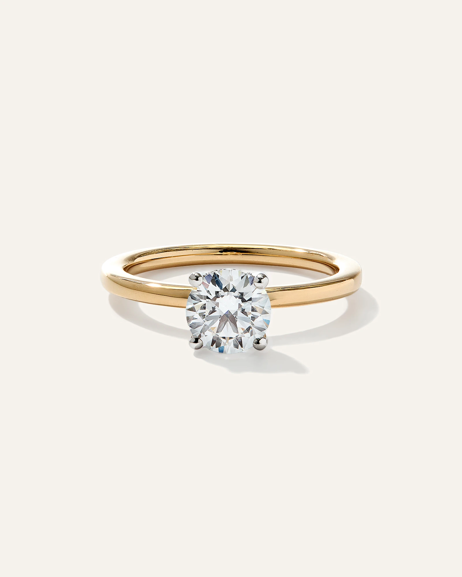 Lab Grown Diamond Round Hidden Halo Engagement Ring