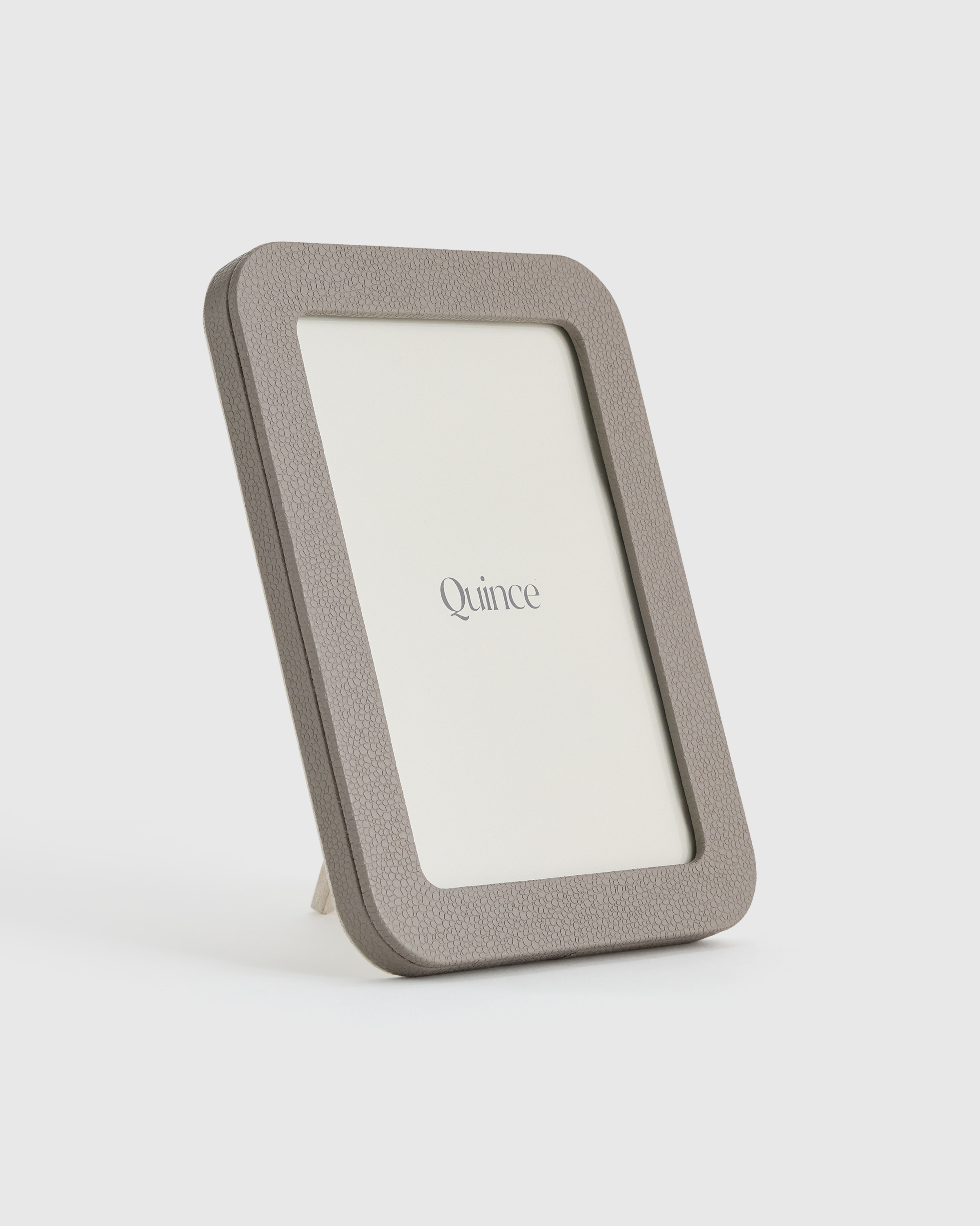 Quince | Shagreen Leather Picture Frames in Grey, Size 5x7 photo