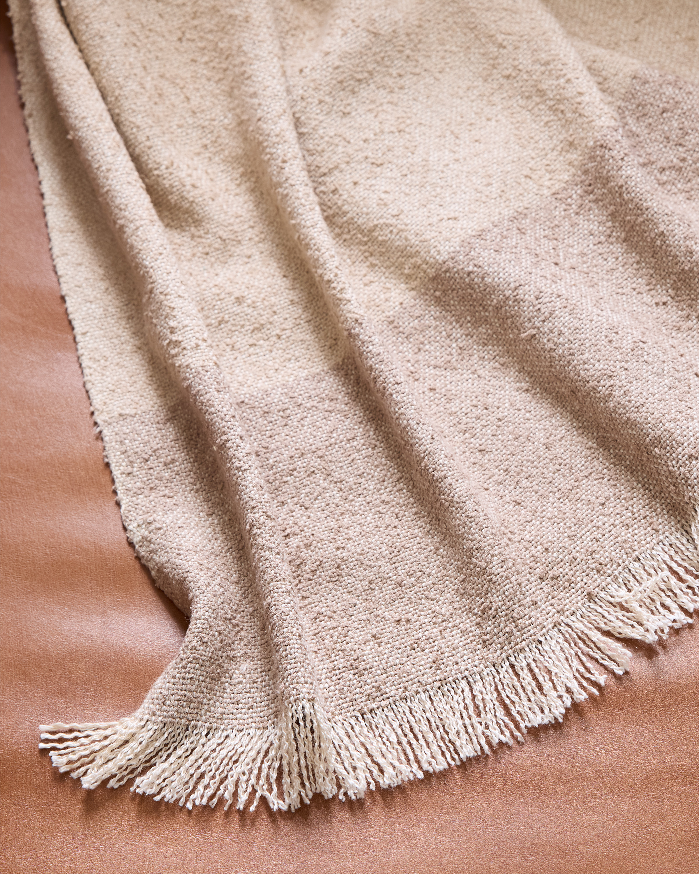 Silk Cashmere Striped Boucle Throw - Thumbnail 5