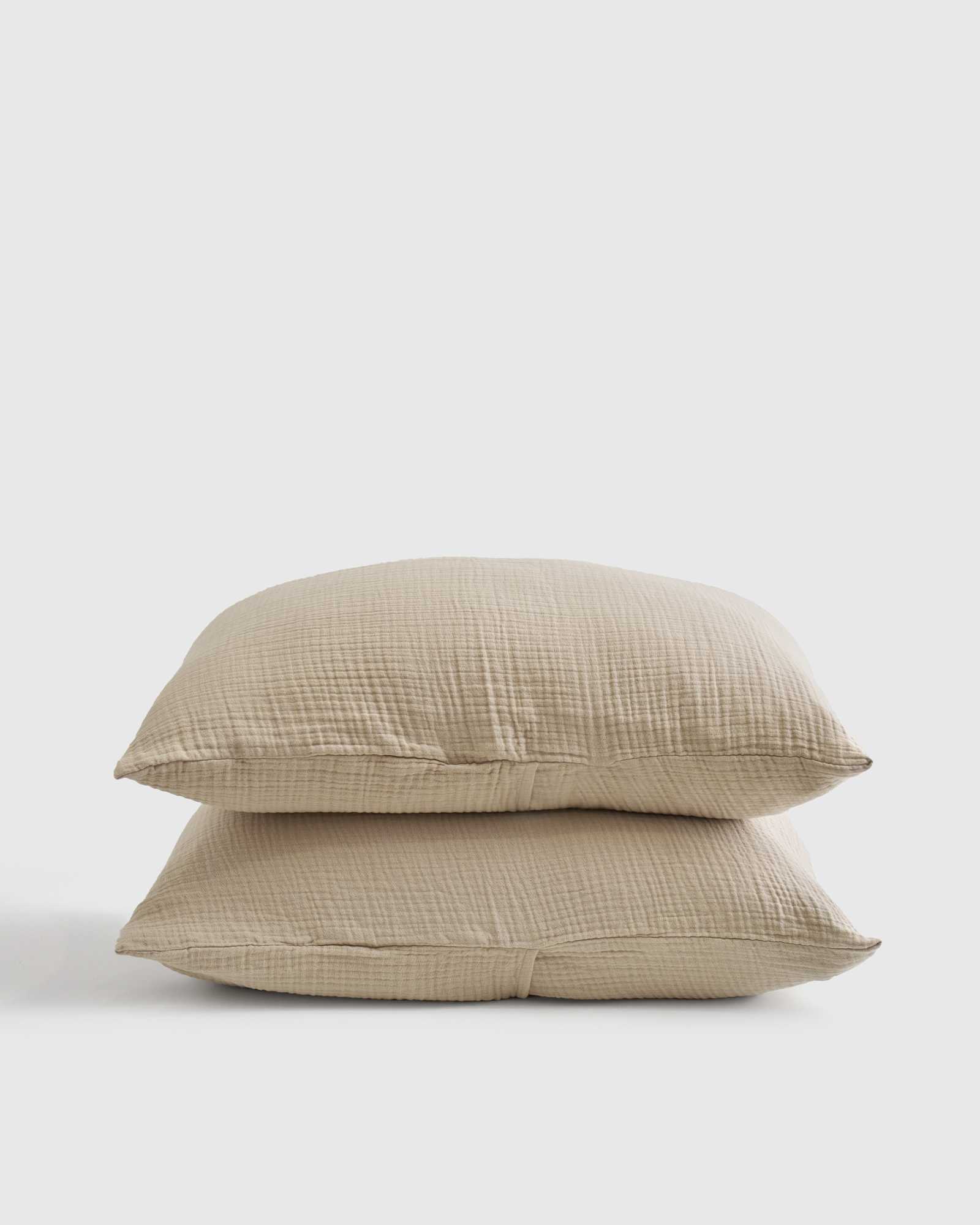 Organic Airy Gauze Sham Set- Standard, Color Dune