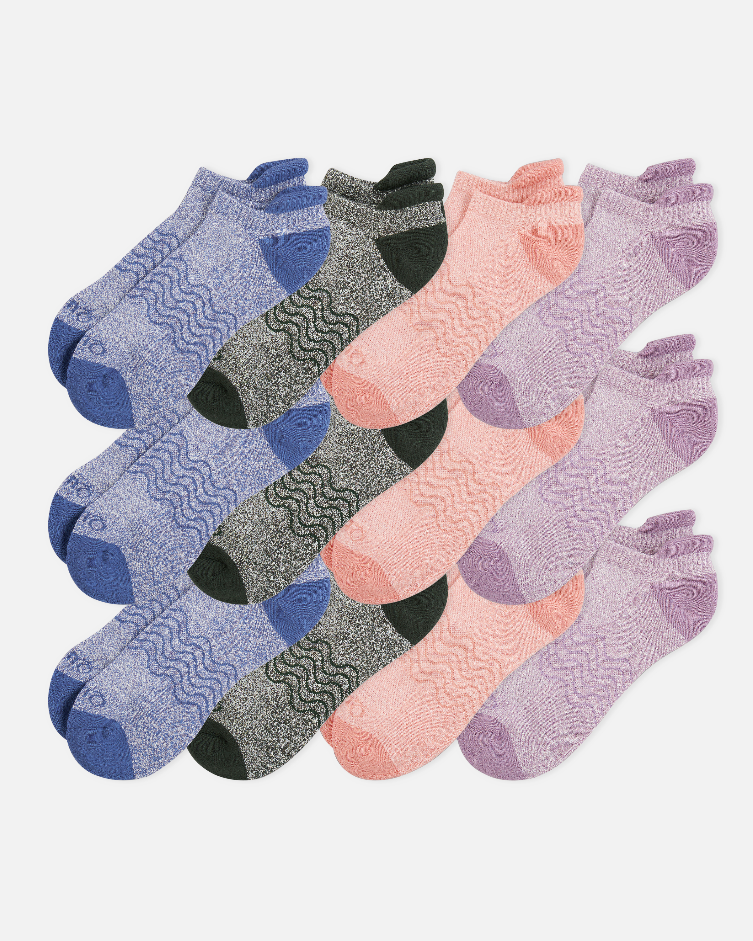 Everyday Cotton Colorblock Marl Ankle Socks (12-pack)