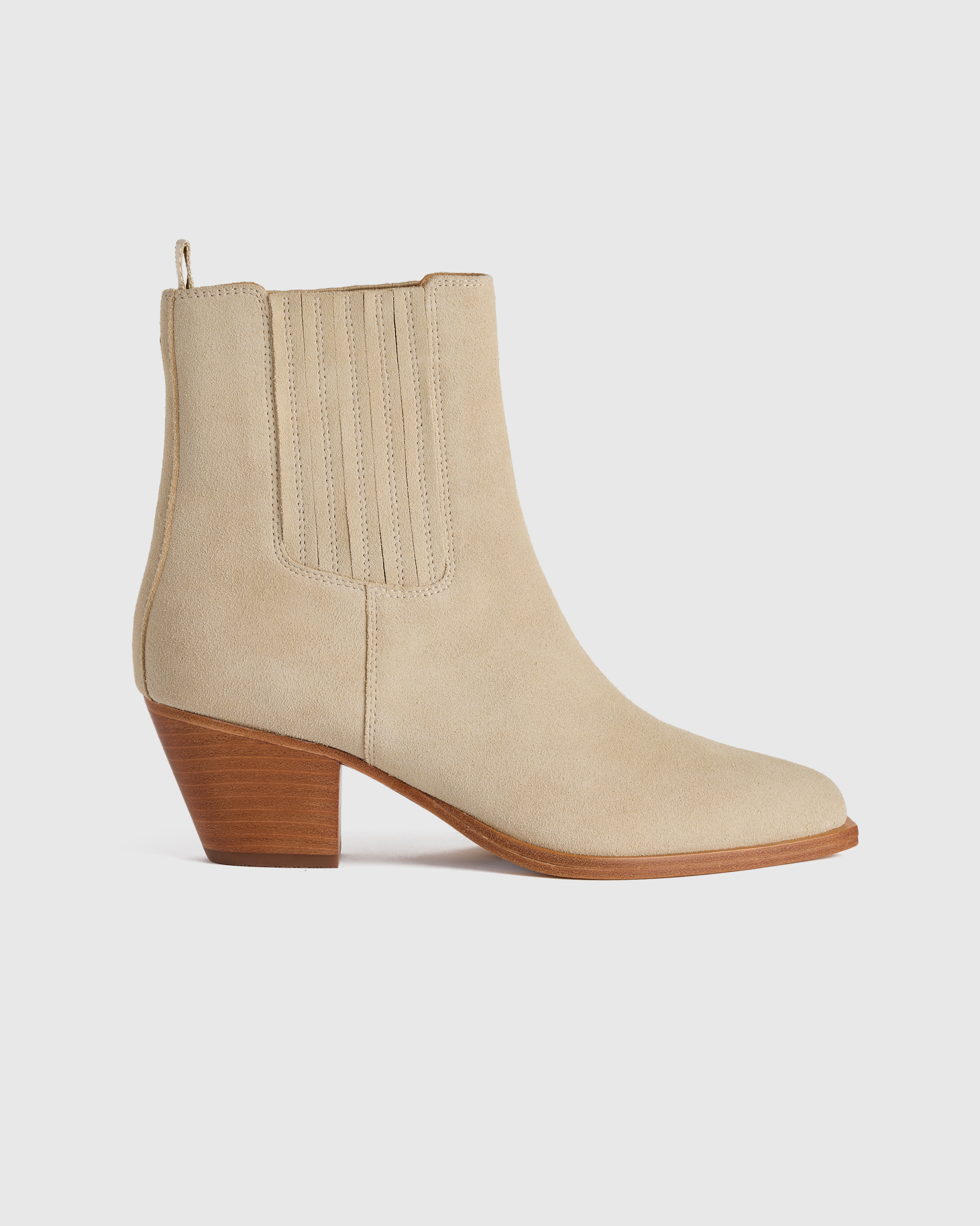 Almond Suede Bottines western Chelsea en cuir italien