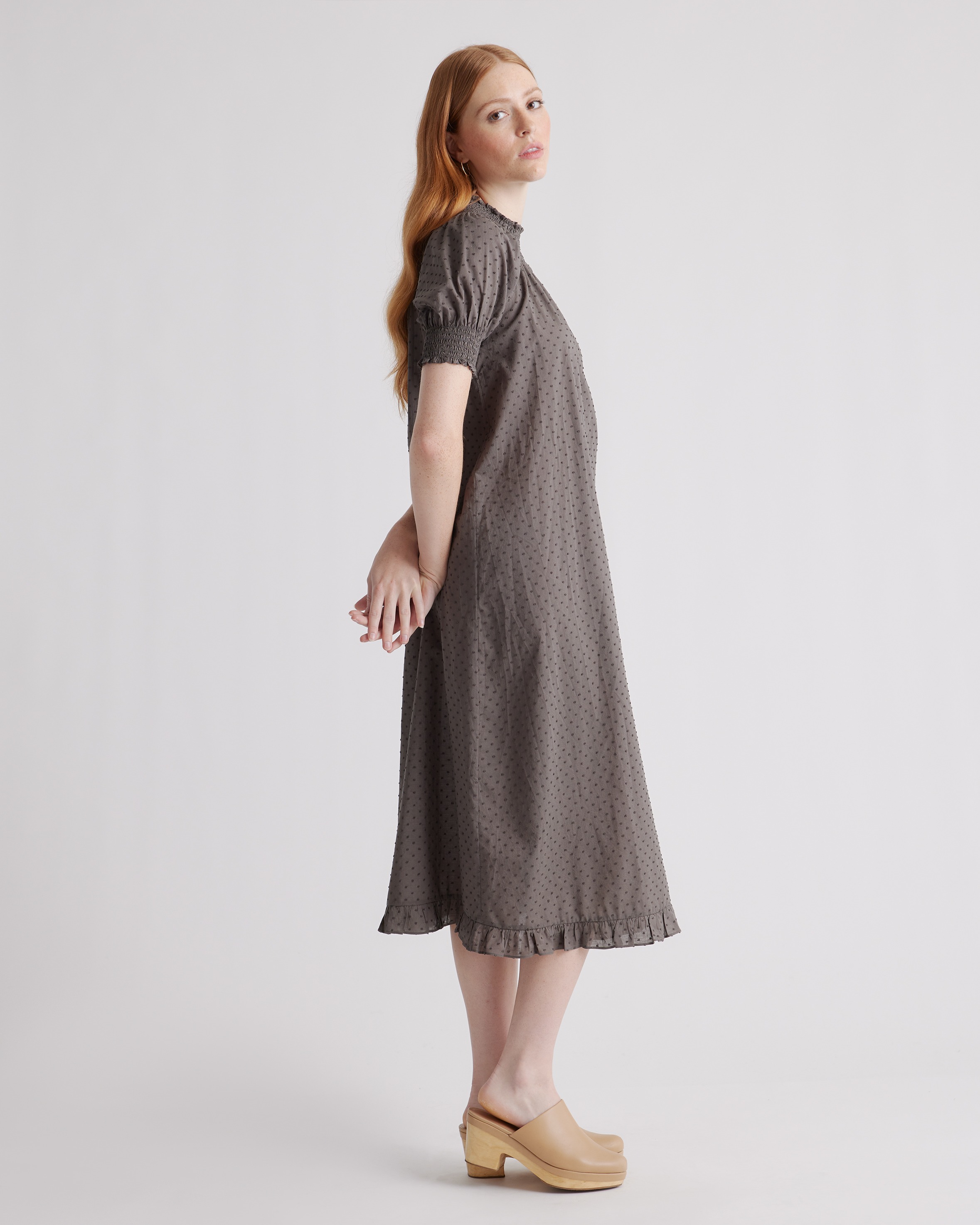 cotton midi dress for women Viola Dress in Floral Voile – KIWI/ fig main image 0