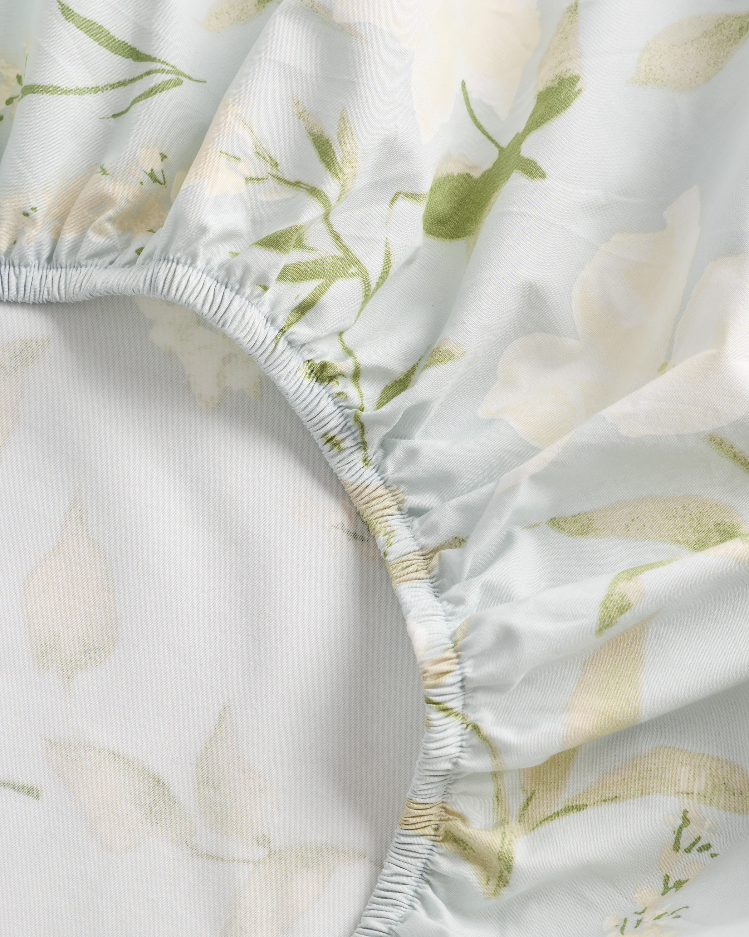 Classic Organic Percale Floral Sheet Set - Blue Garden, Queen