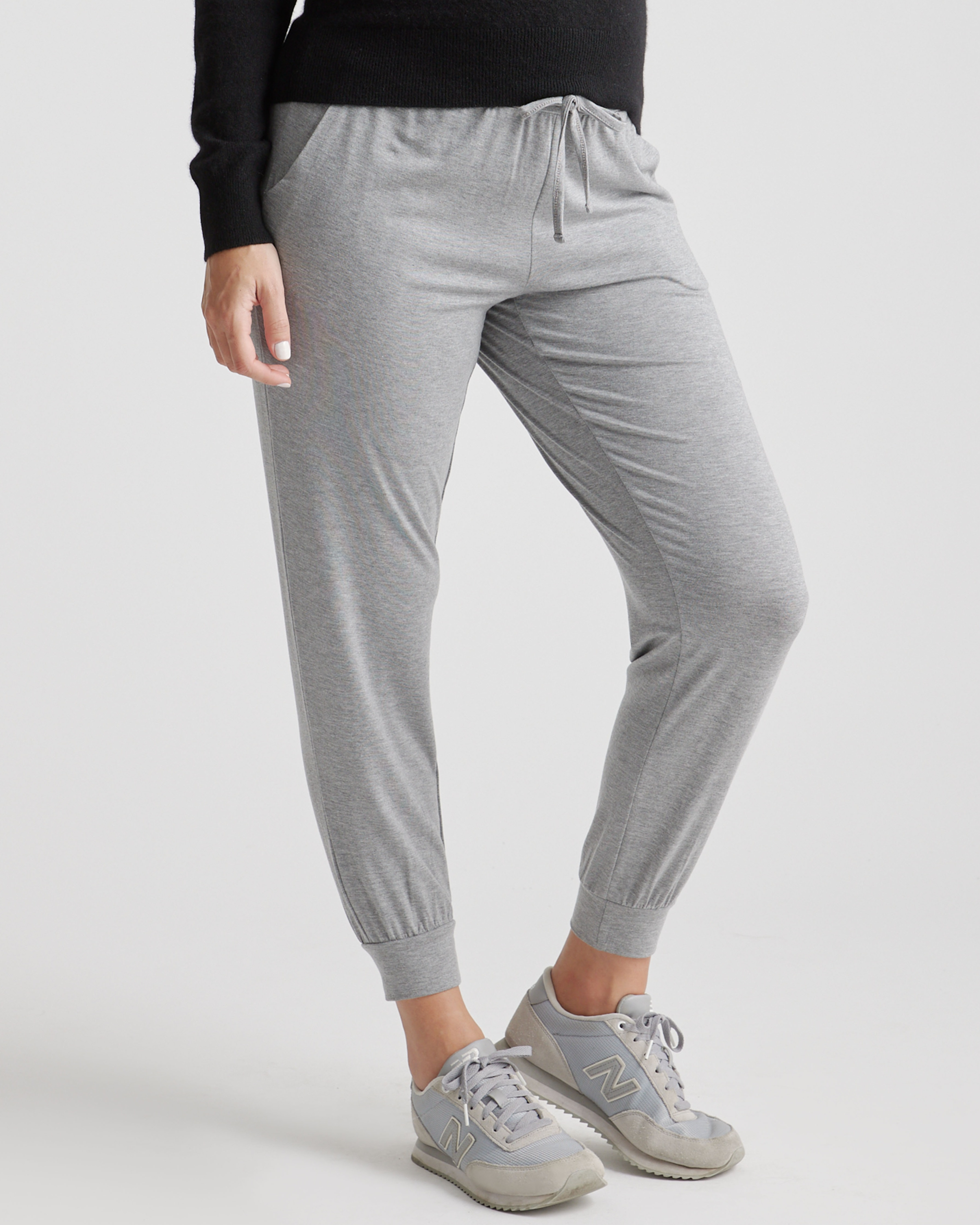 Heather Grey Tencel Jersey Maternity Under Belly Lounge Joggers