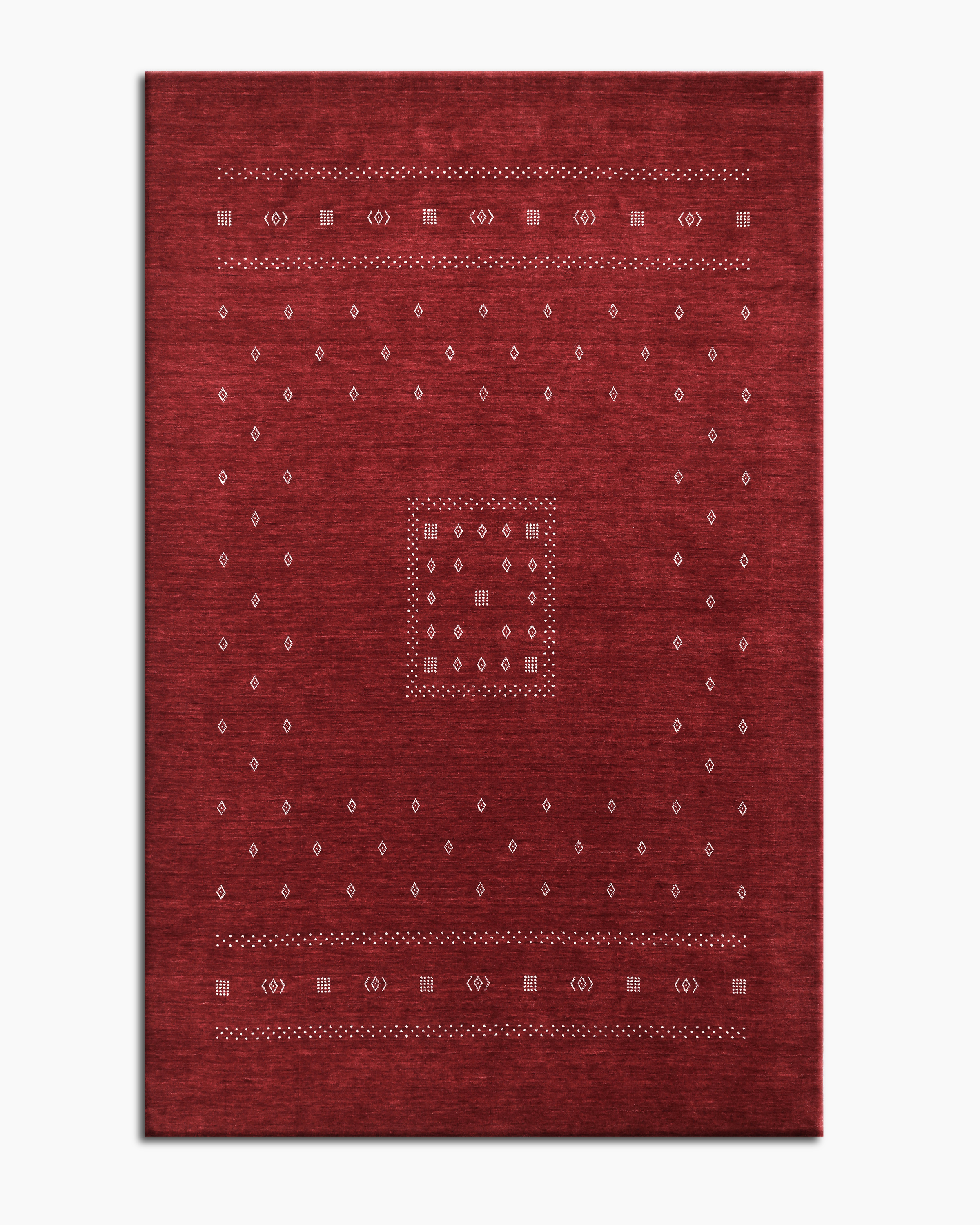 Red Dakota Hand-Loomed Wool Rug 