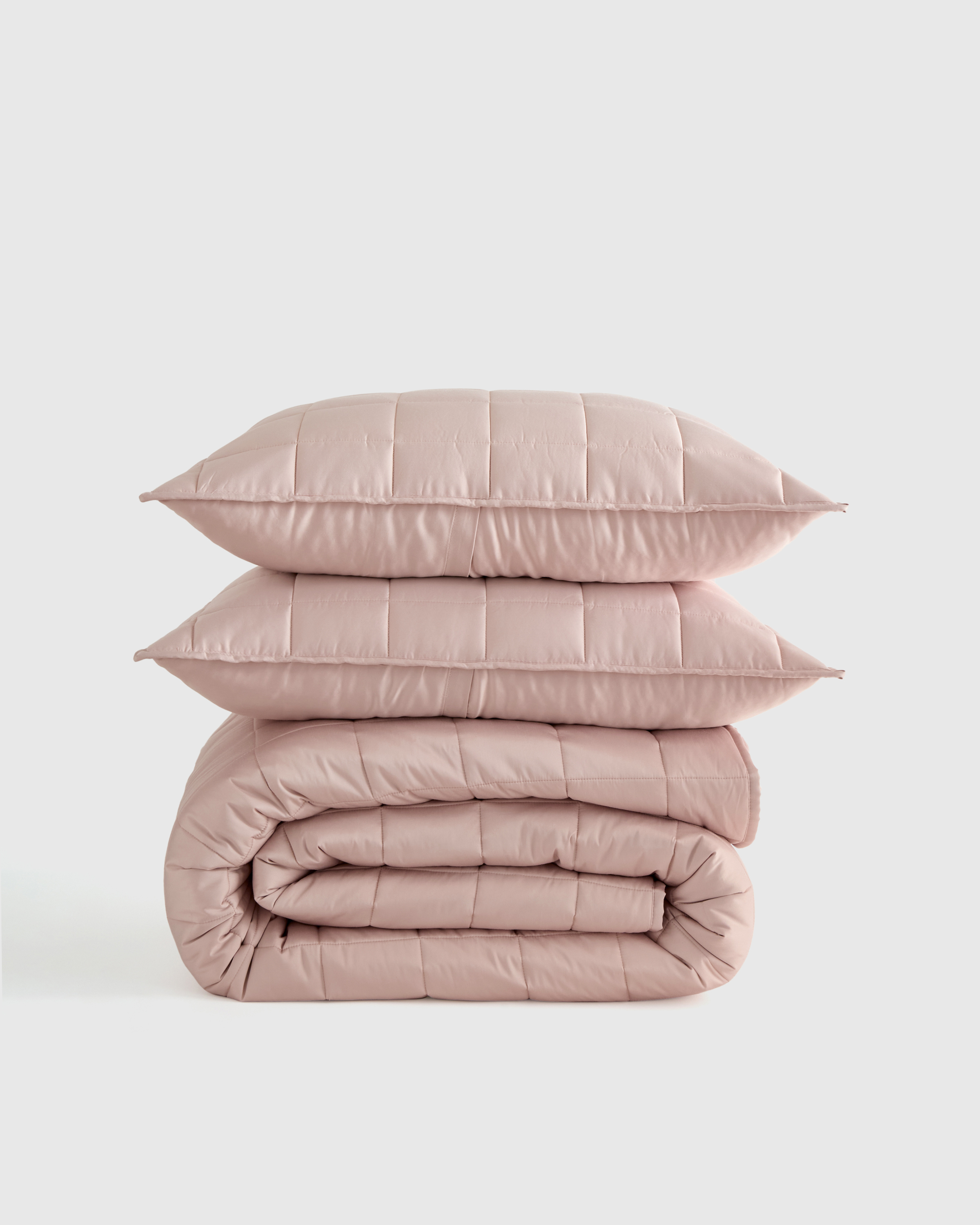 Soft Blush Bamboo Box Quilt Set