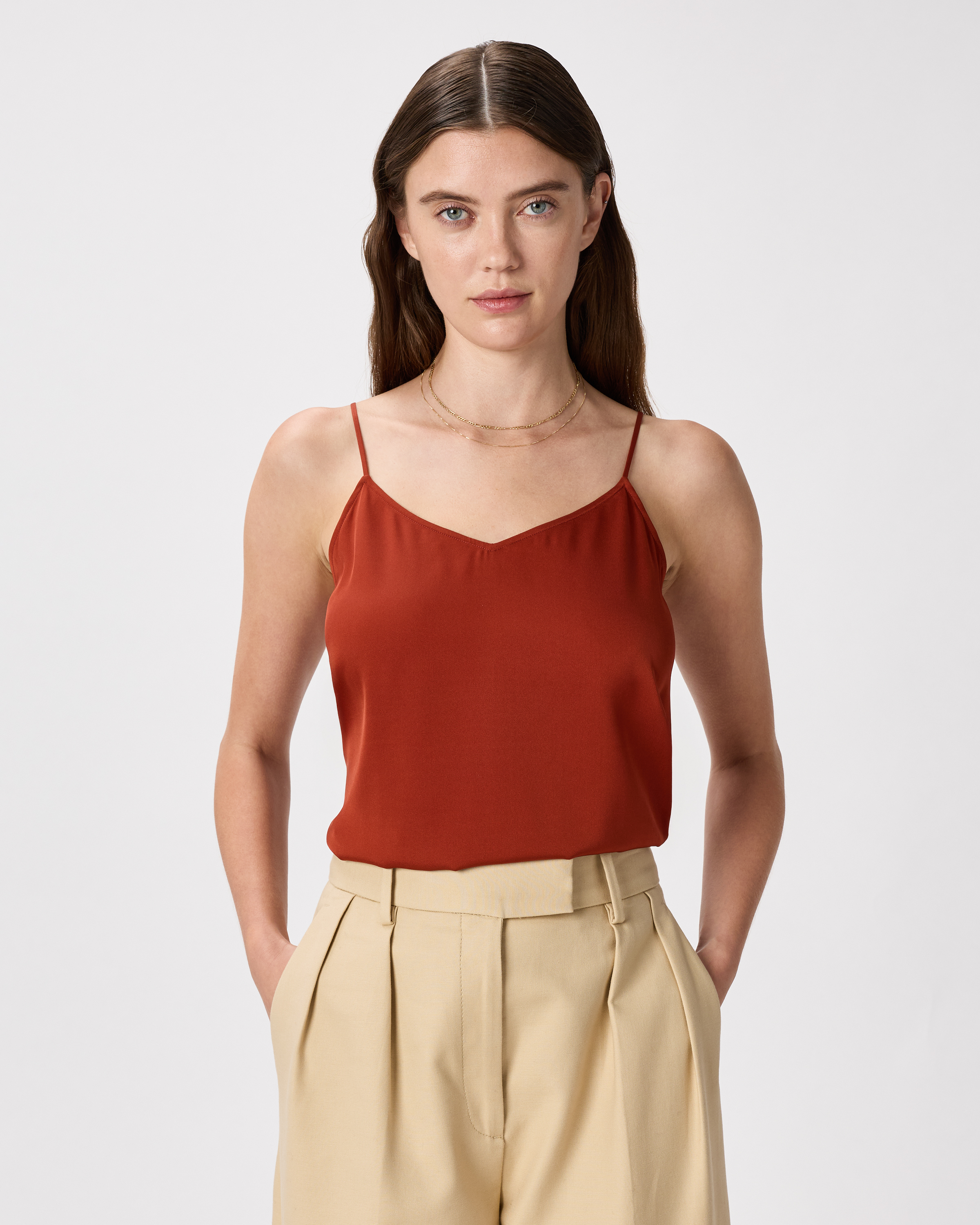 Washable Stretch Silk V-Neck Cami