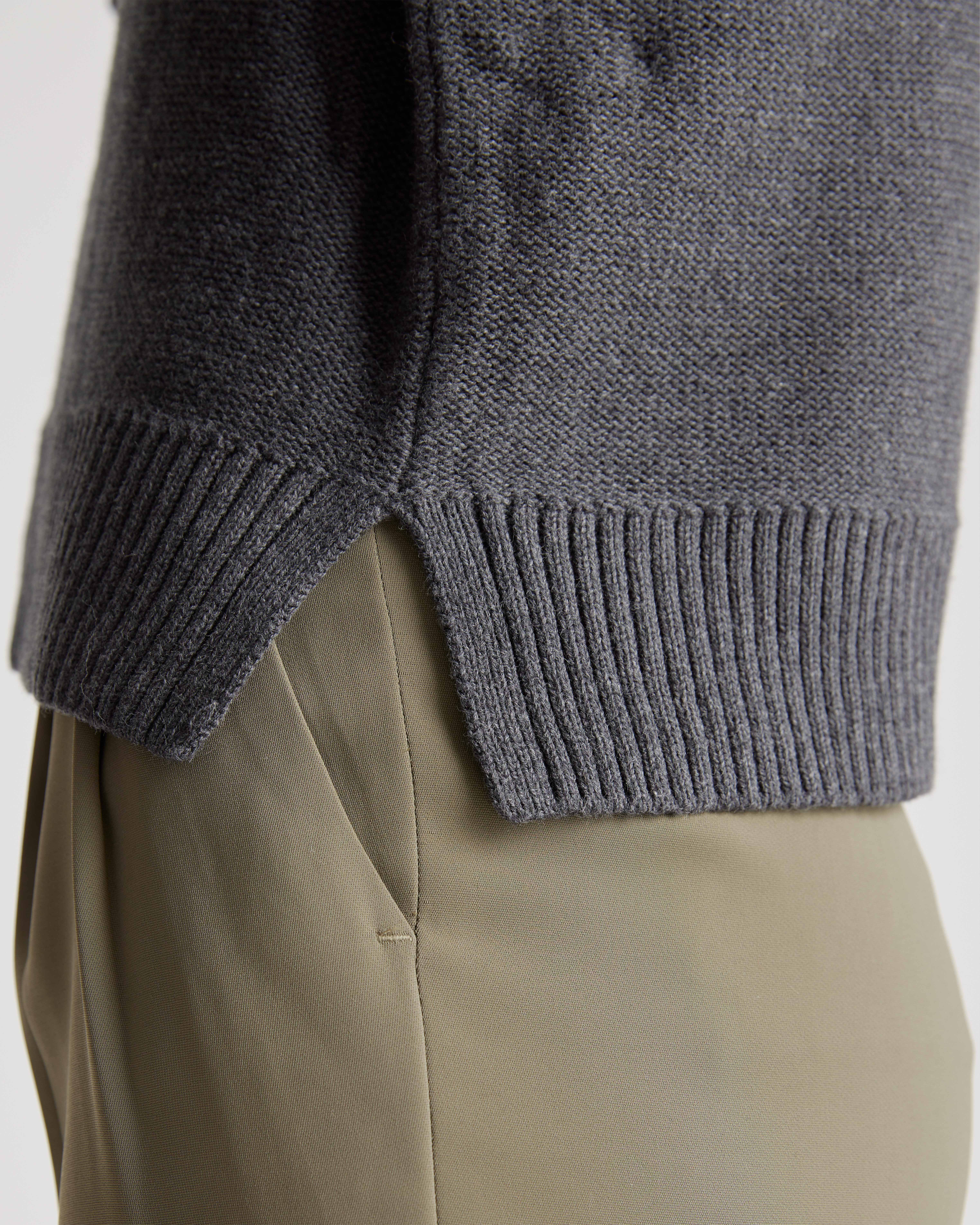 100% Organic Cotton Cropped Cardigan in Charcoal