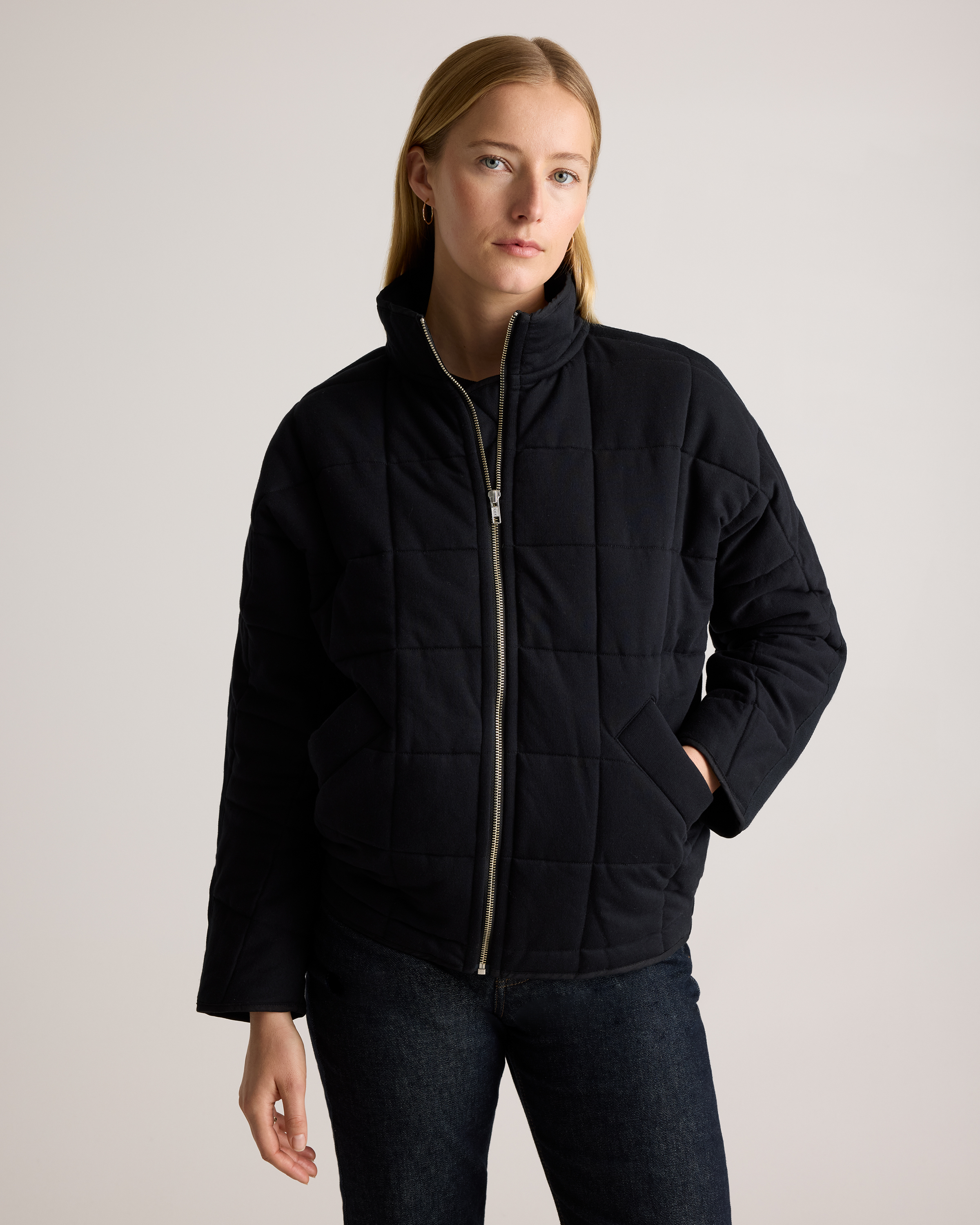 ジャケット・アウター HERENCIA High neck quilted knit coat Womens Jacket – Herencia Clothing