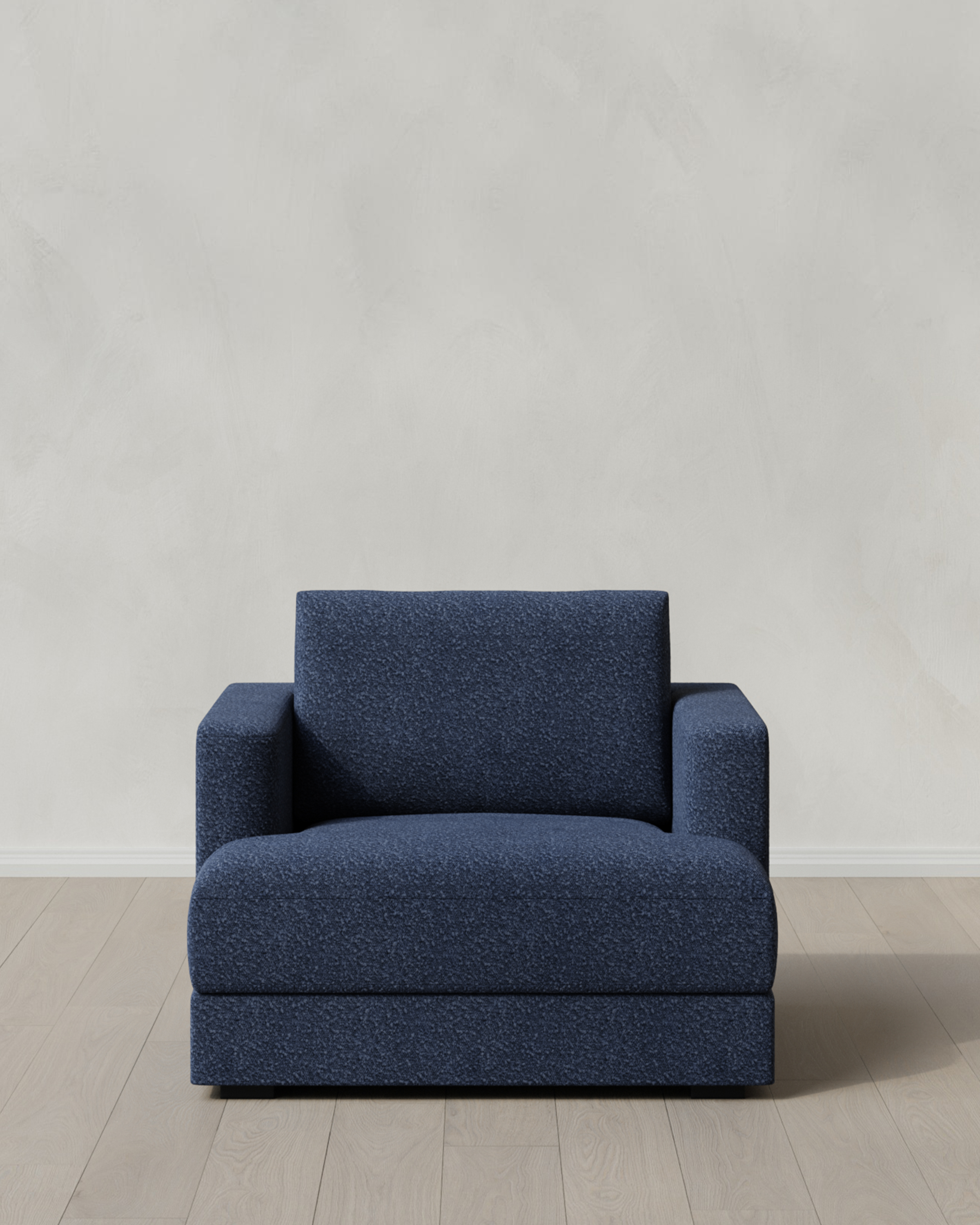 Indigo Sierra Curved Arm Accent Chair in Performance Boucle