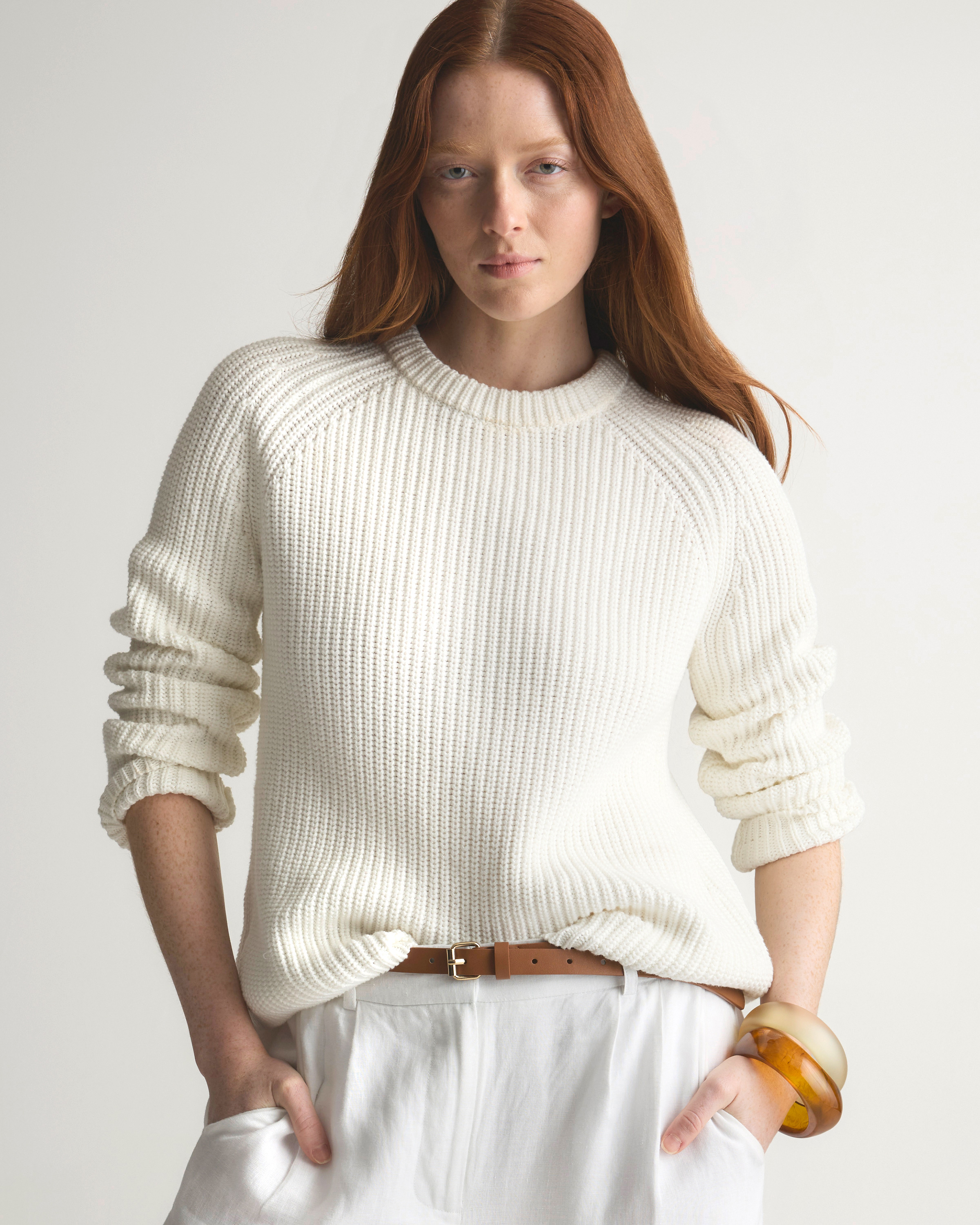 100% Organic Cotton Fisherman Crew Sweater