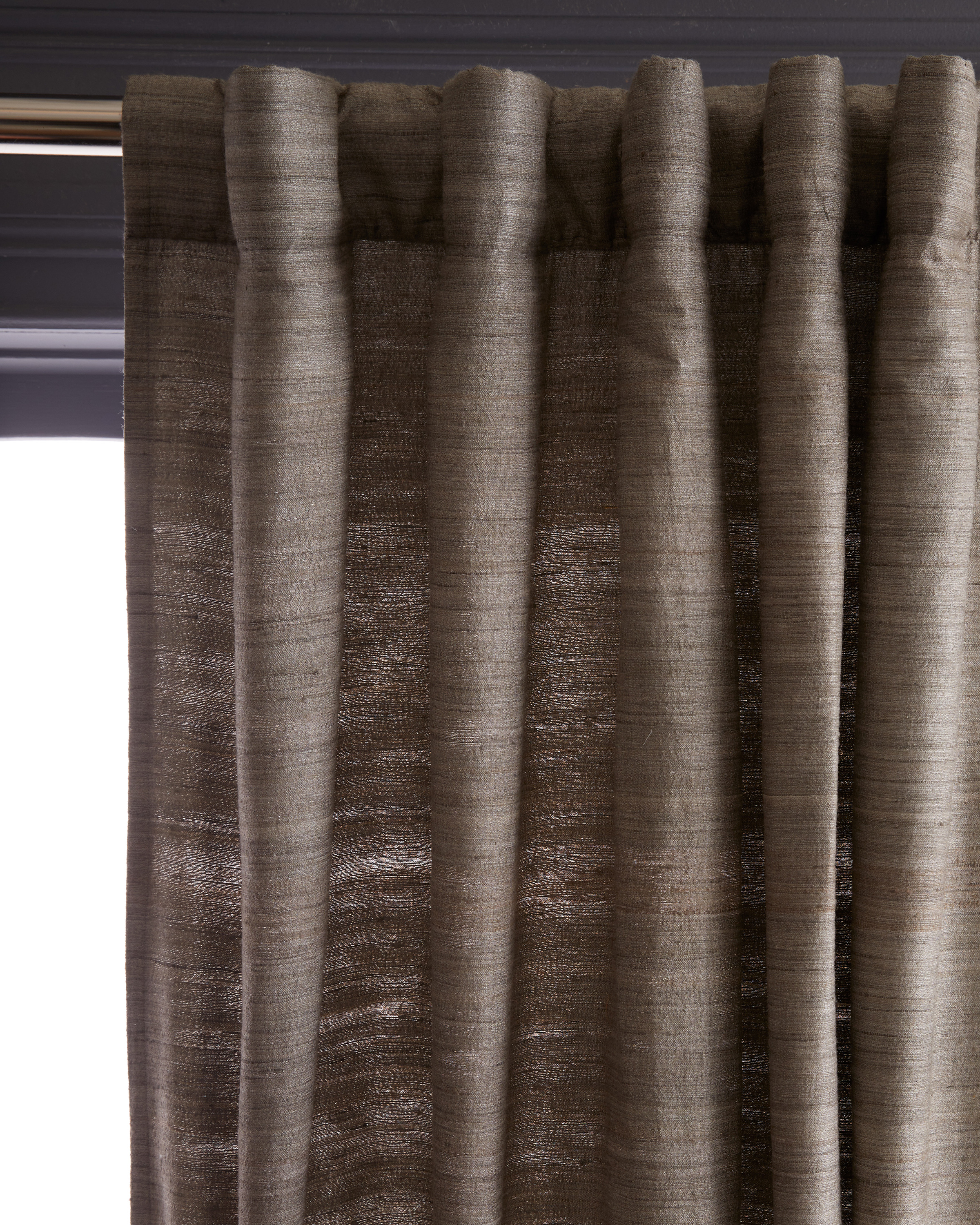 Raw Silk Curtain, 48x84, Grey