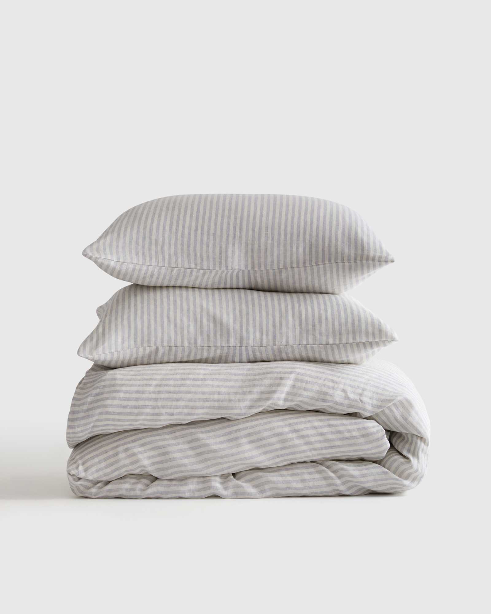 EuropeanLinenStripeDuvetSet Mist 606