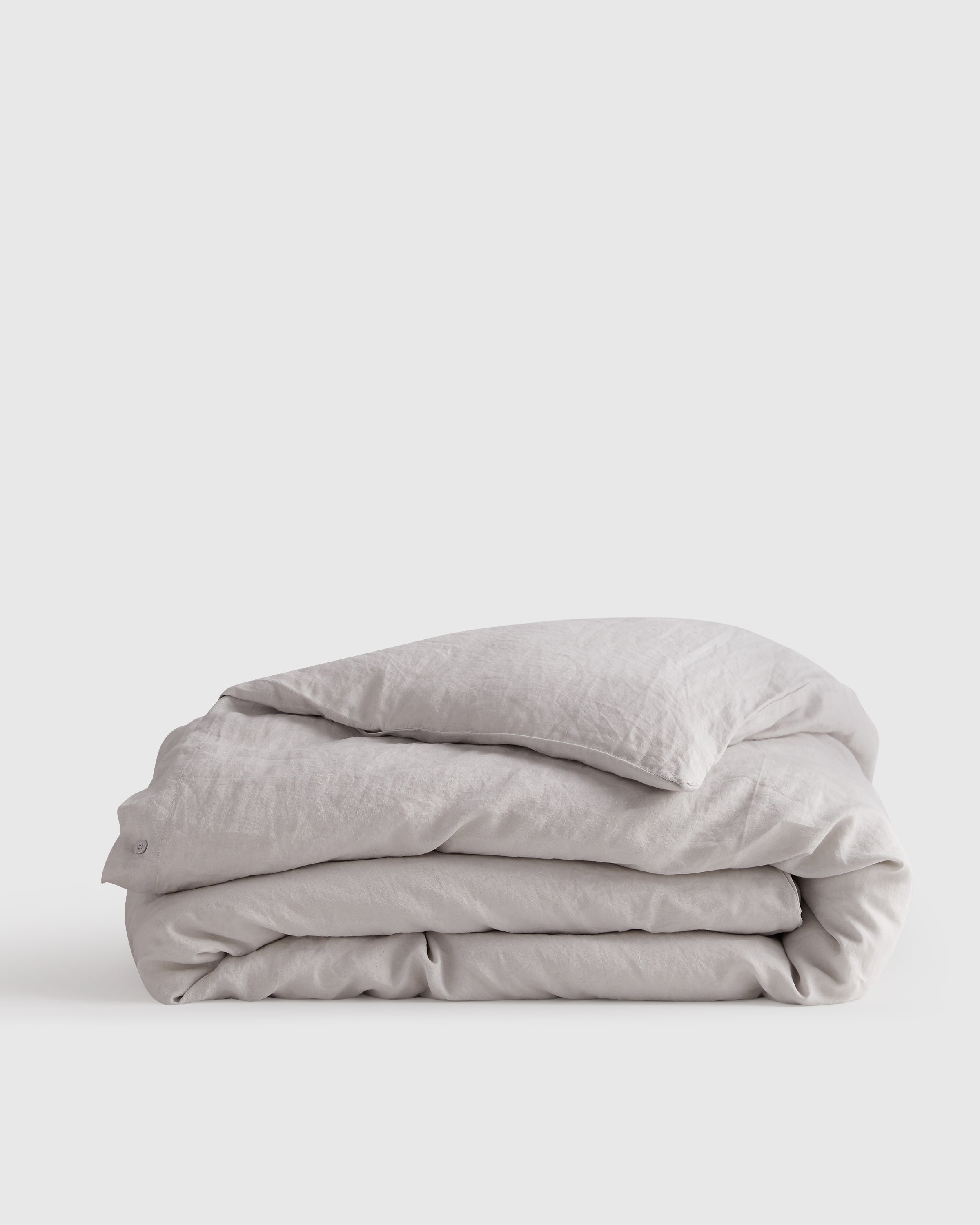 European Linen Duvet Cover, King/Cal King, Light Grey