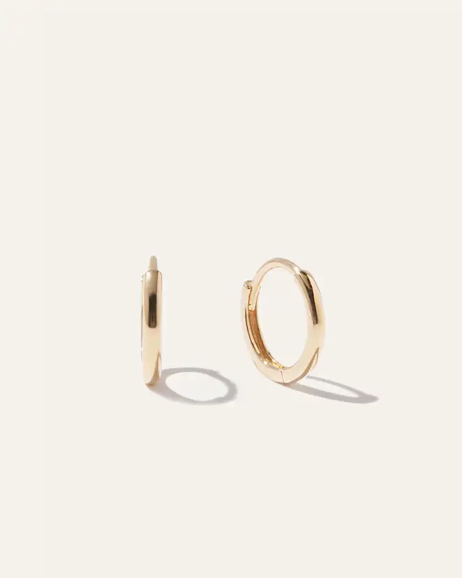 Yellow Gold 14K Gold Second Piercing Tiny Huggie - Pair