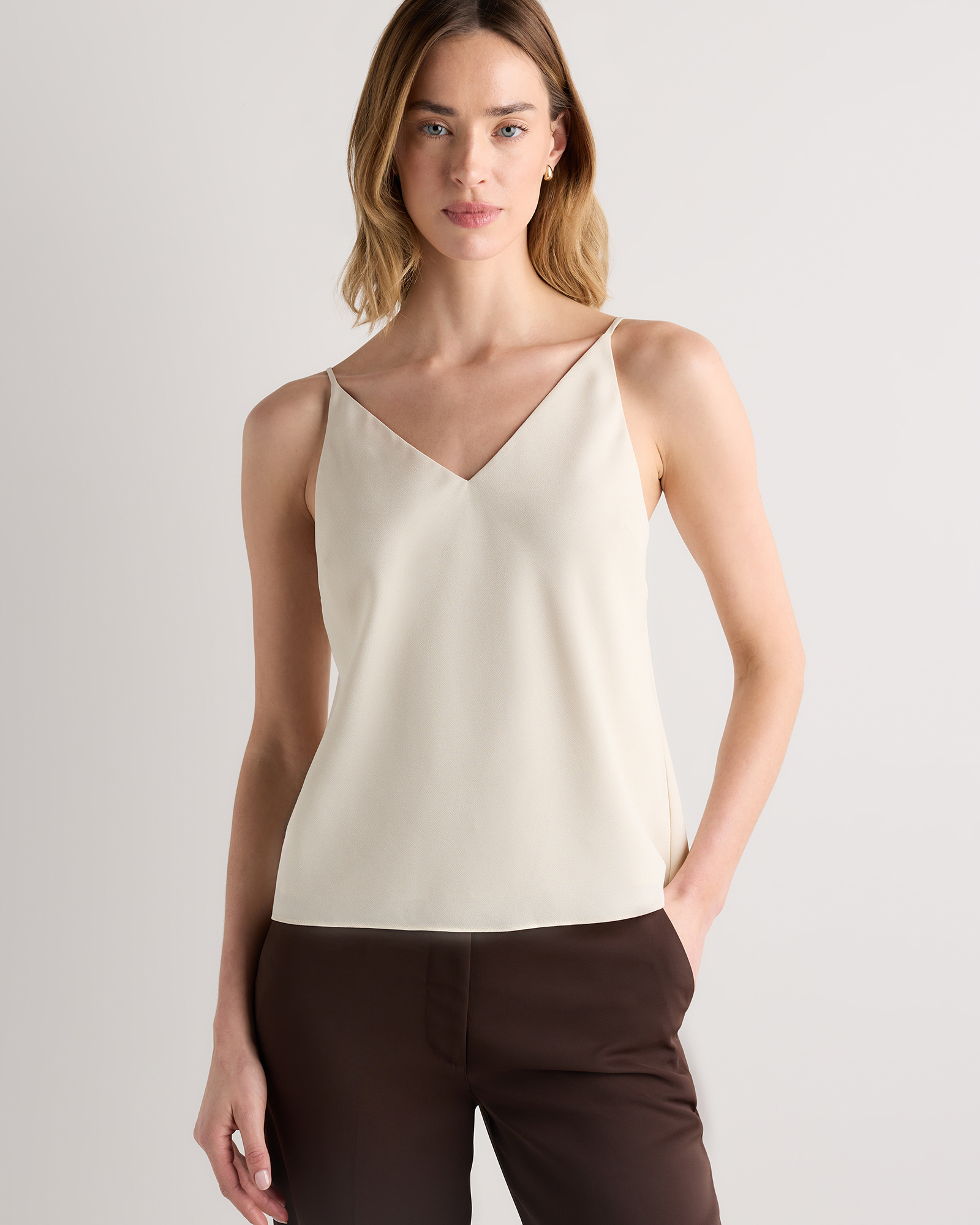 Porcelain Ivory Matte V-Neck Cami