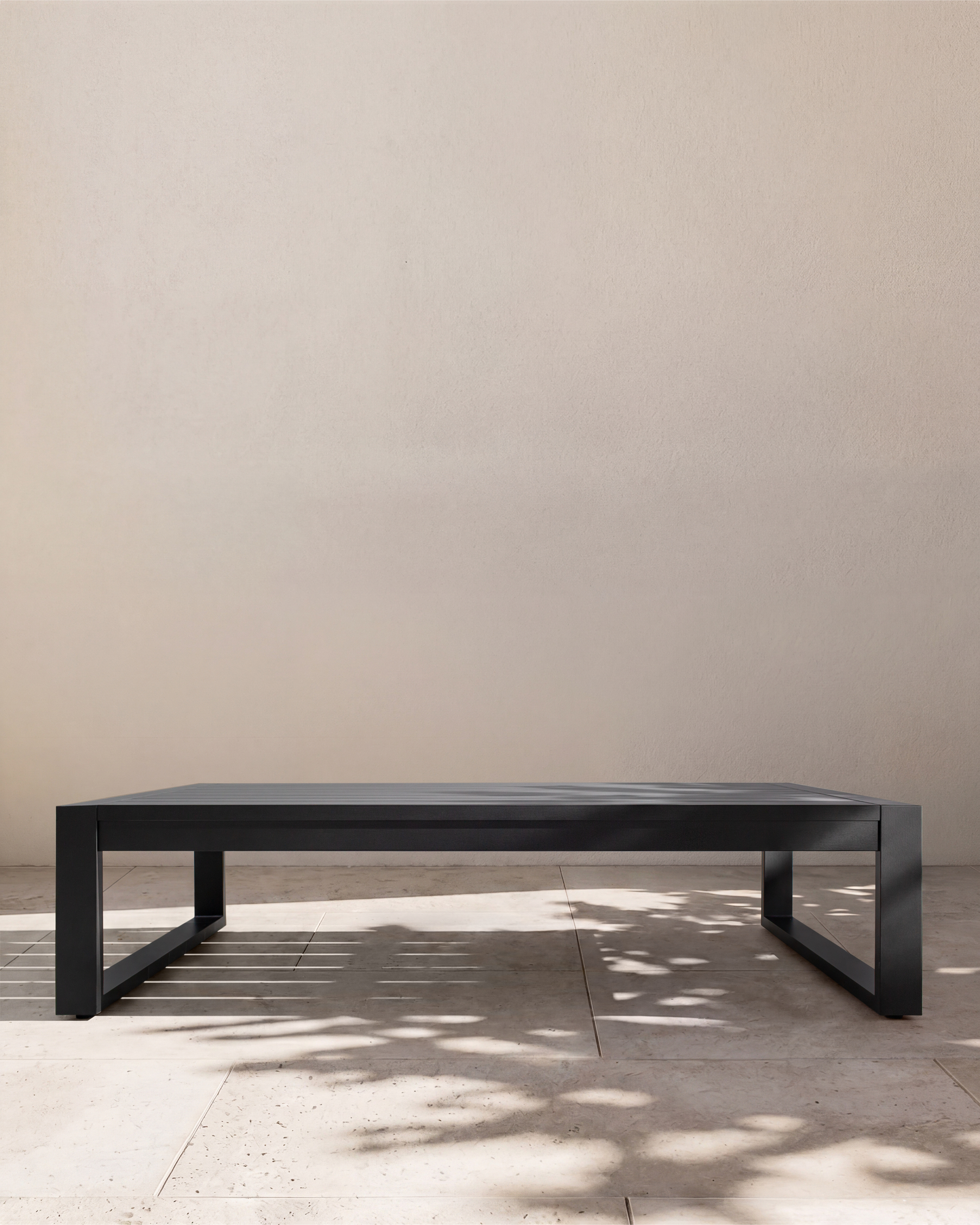 Dark Charcoal Linear Aluminum Outdoor Coffee Table