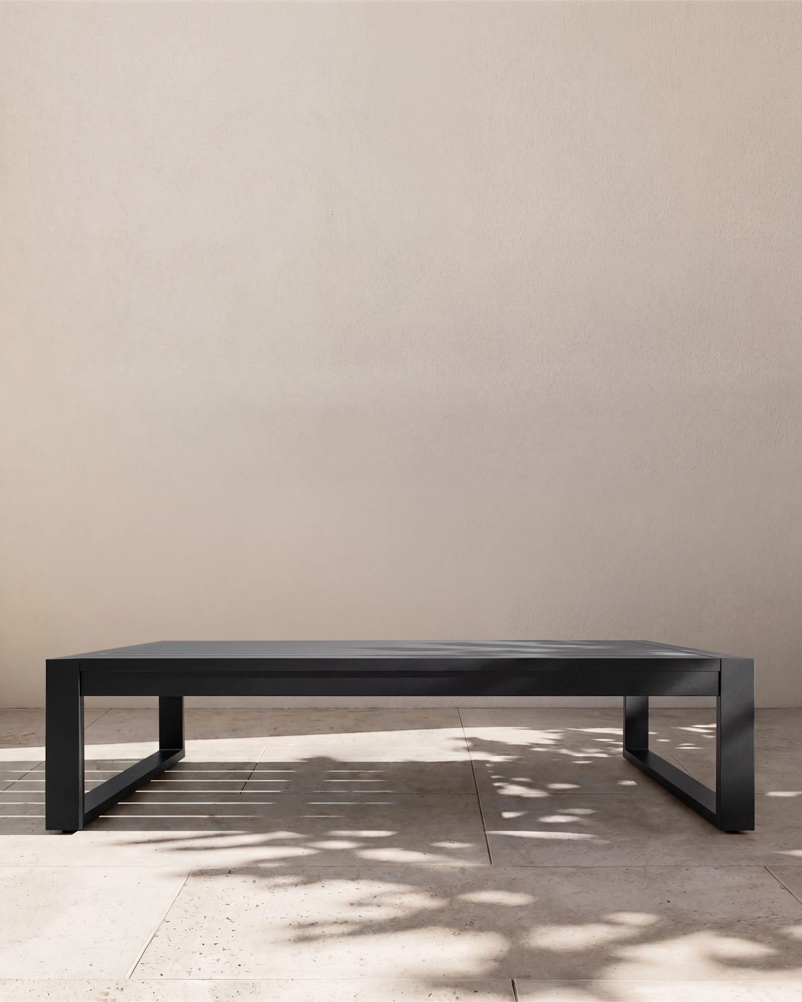 Linear Aluminum Outdoor Coffee Table in Dark Charcoal